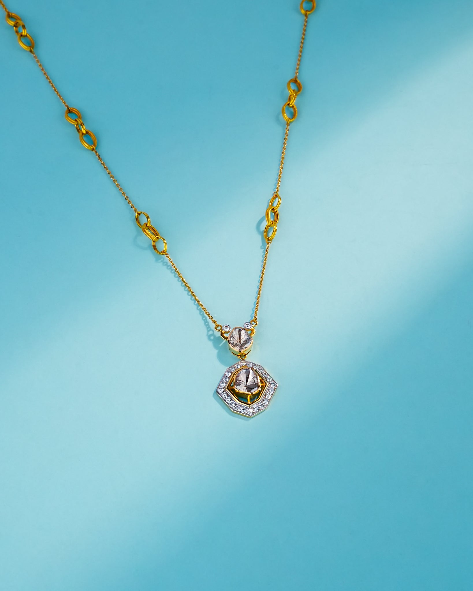 Minal Polki And Diamond Pendant