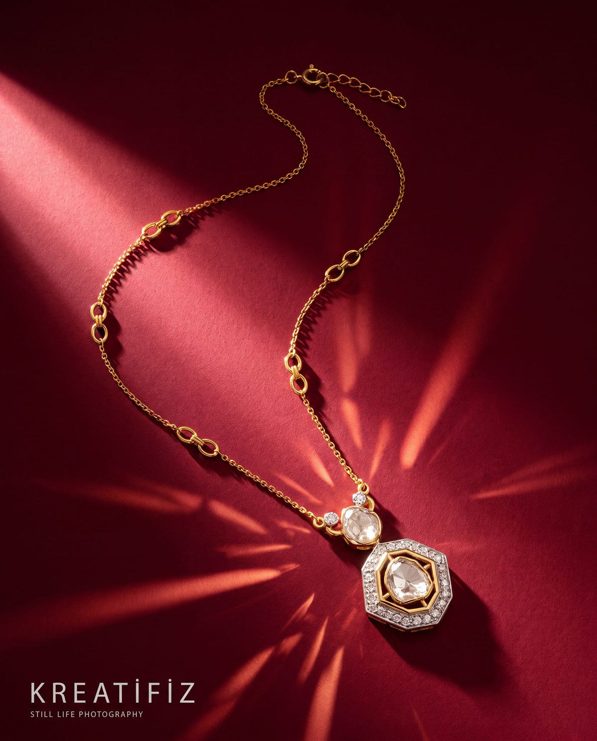 Minal Polki And Diamond Pendant