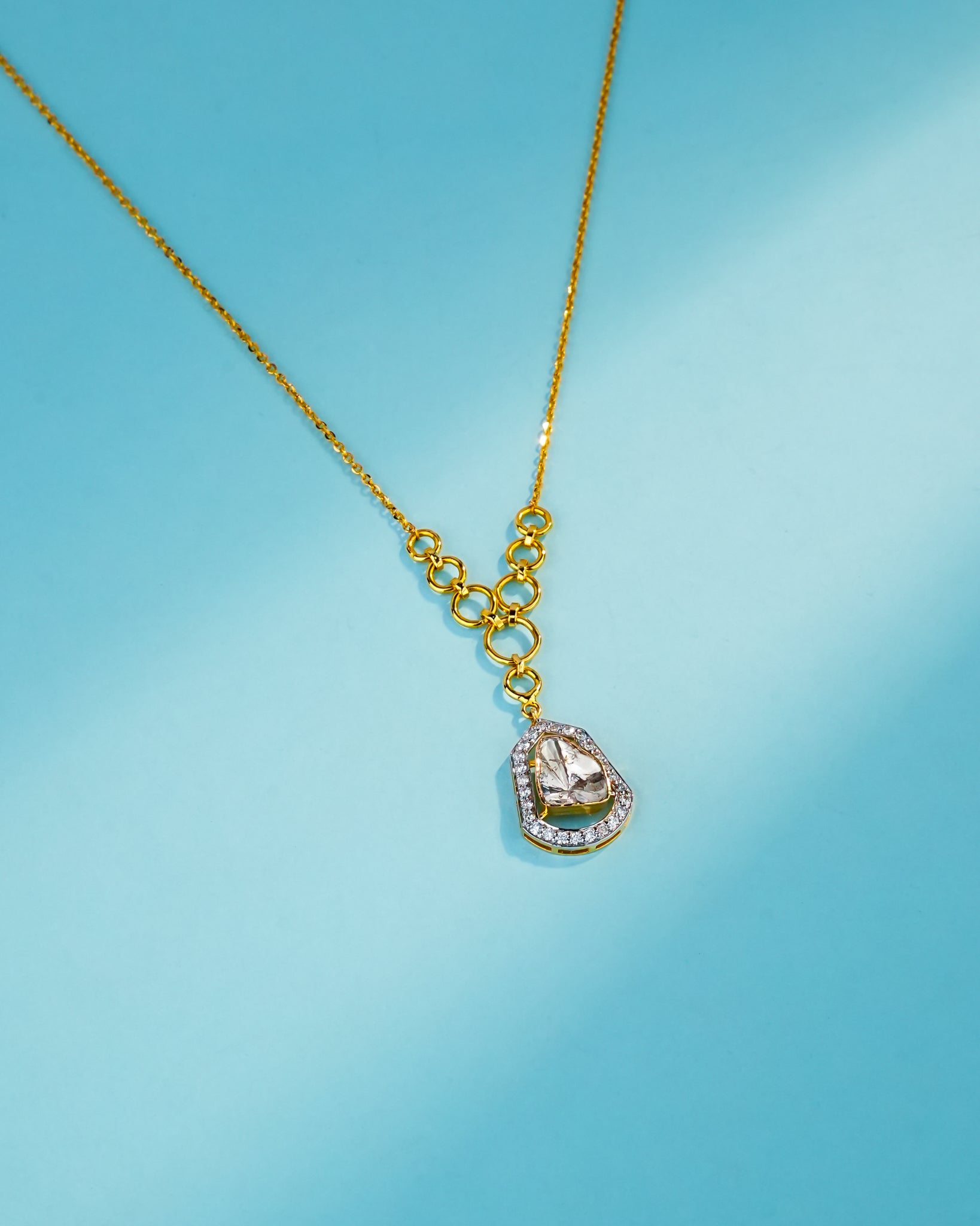 Riyaan Polki And Diamond Pendant