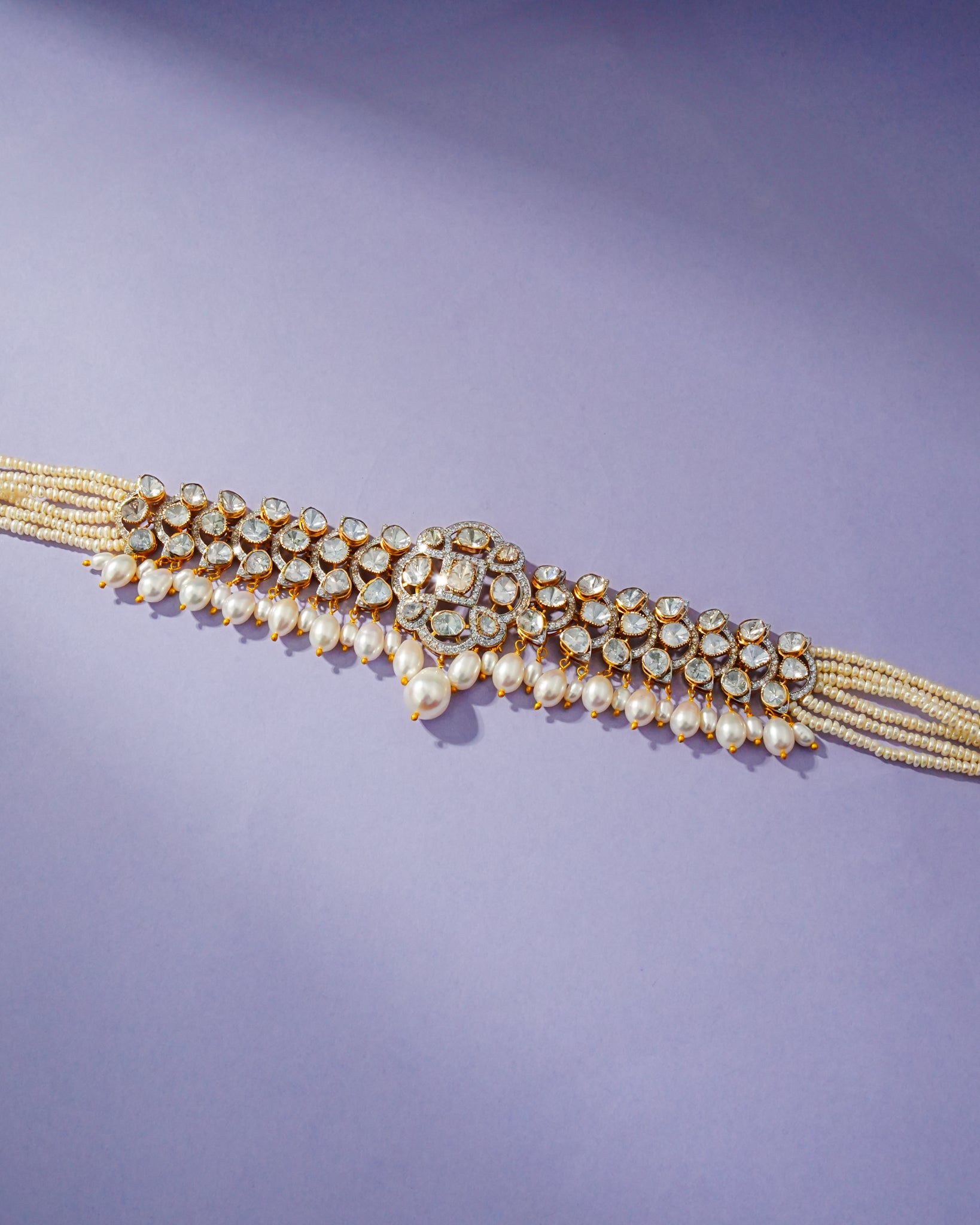 Aleesha Polki And Diamond Choker