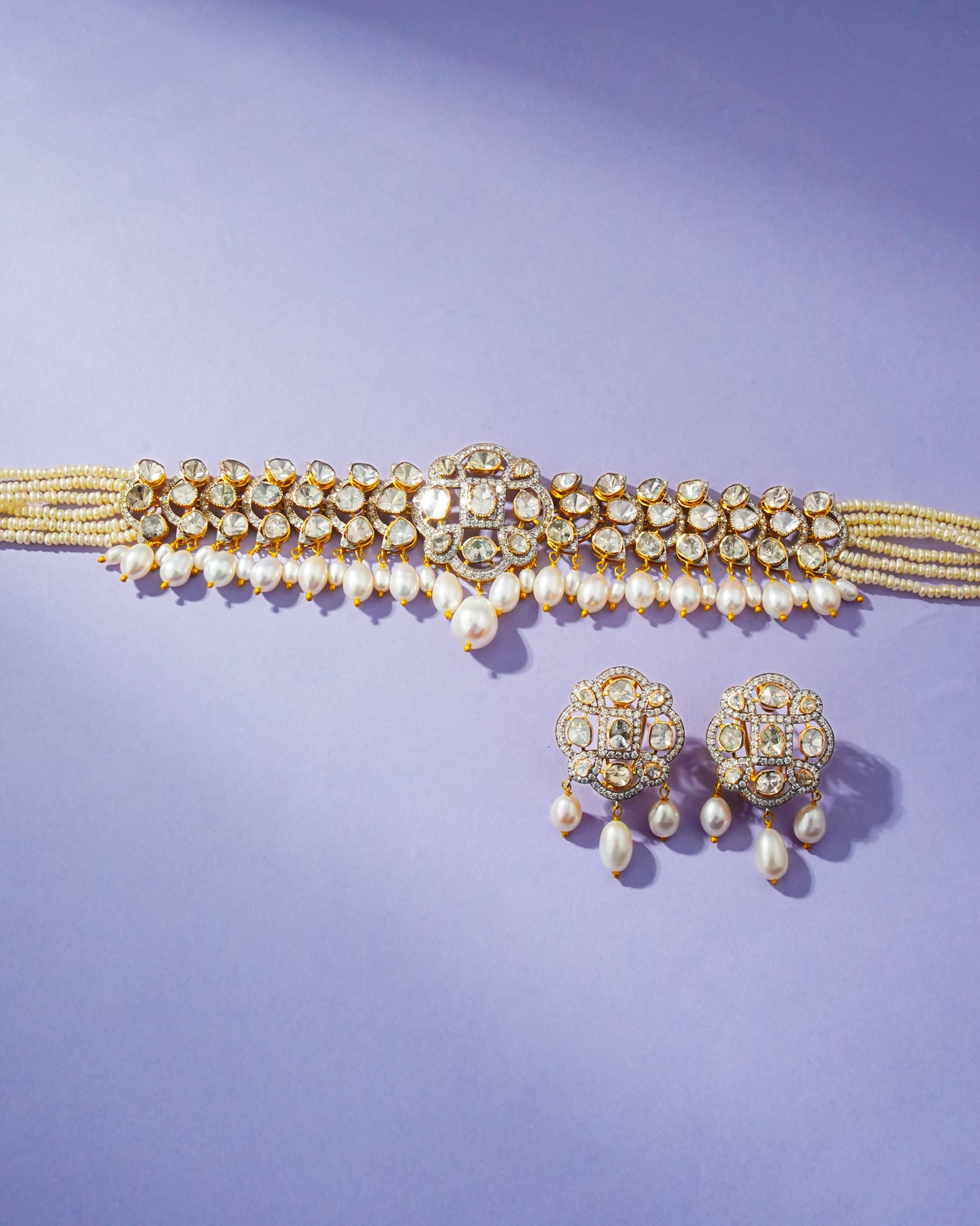 Aleesha Polki And Diamond Choker