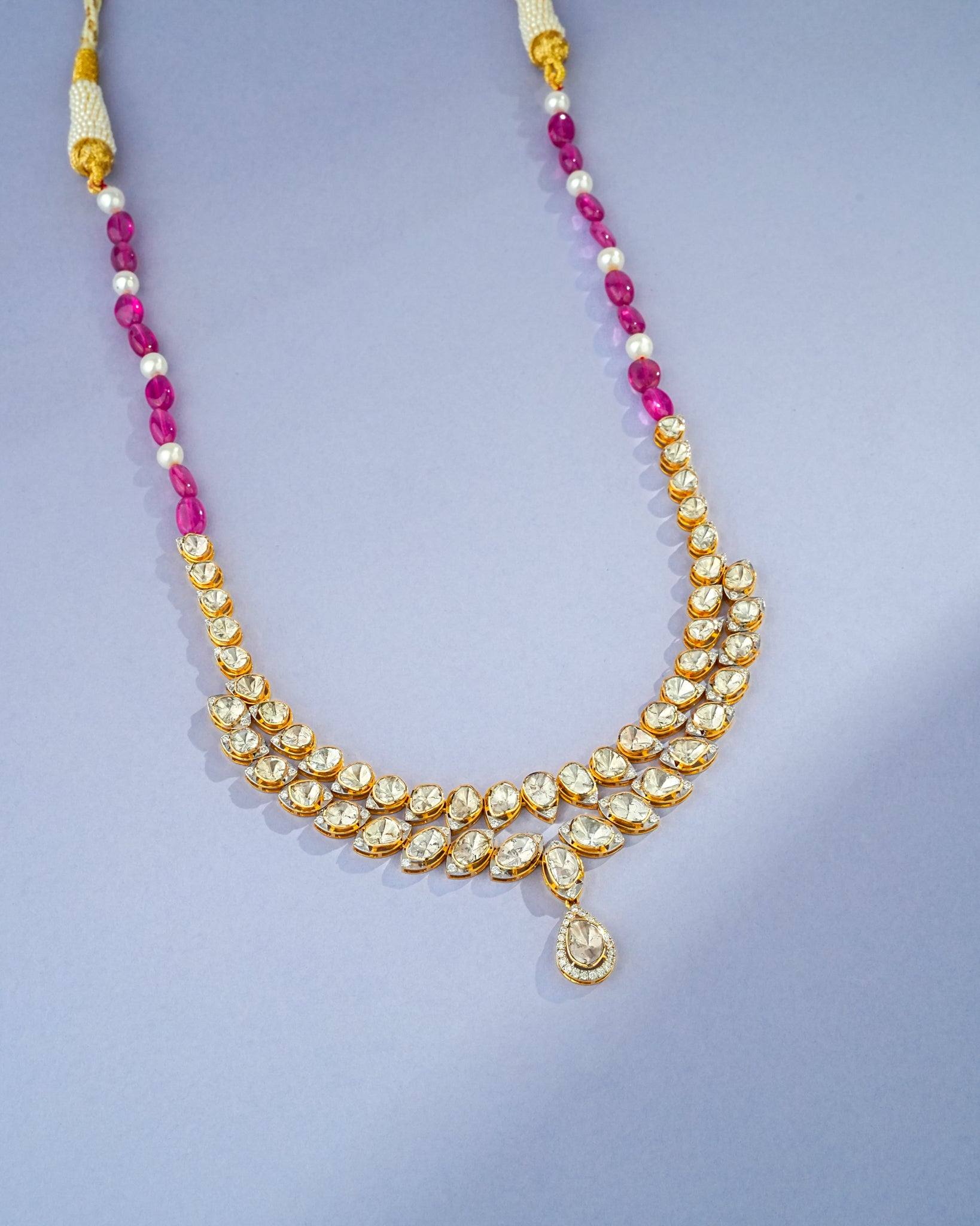 Firoza Polki And Diamond Necklace