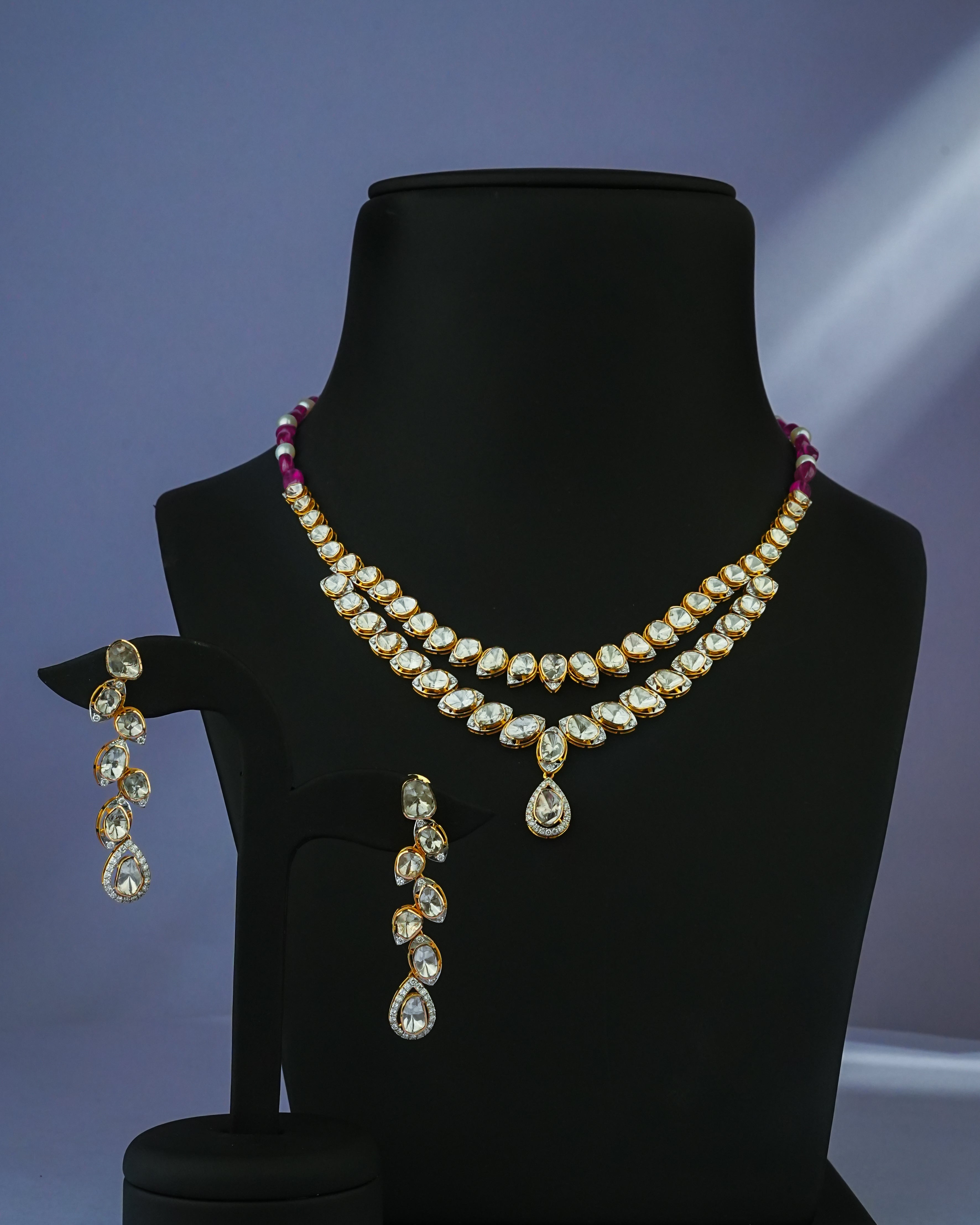Firoza Polki And Diamond Necklace