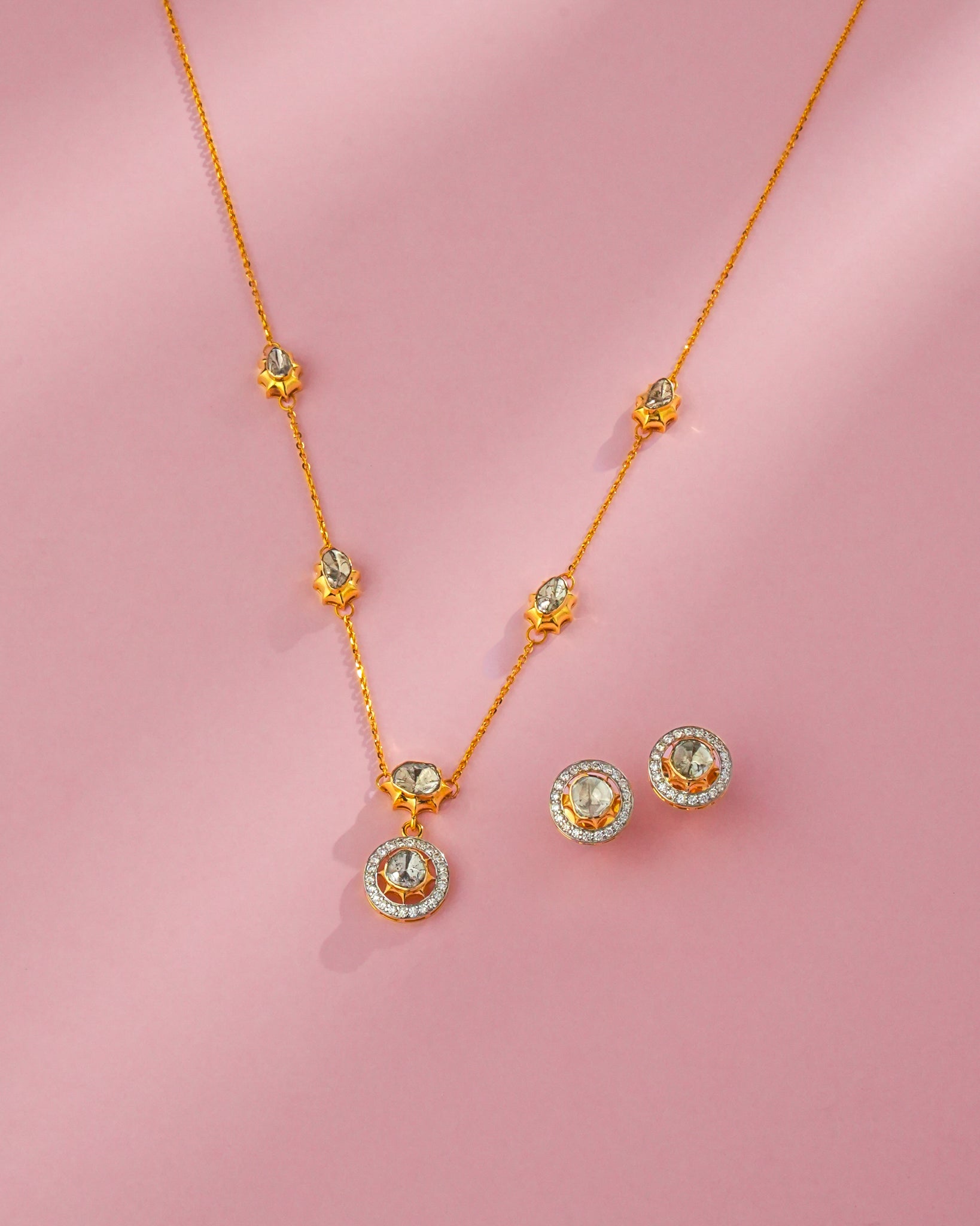 Trisha Polki And Diamond Pendant