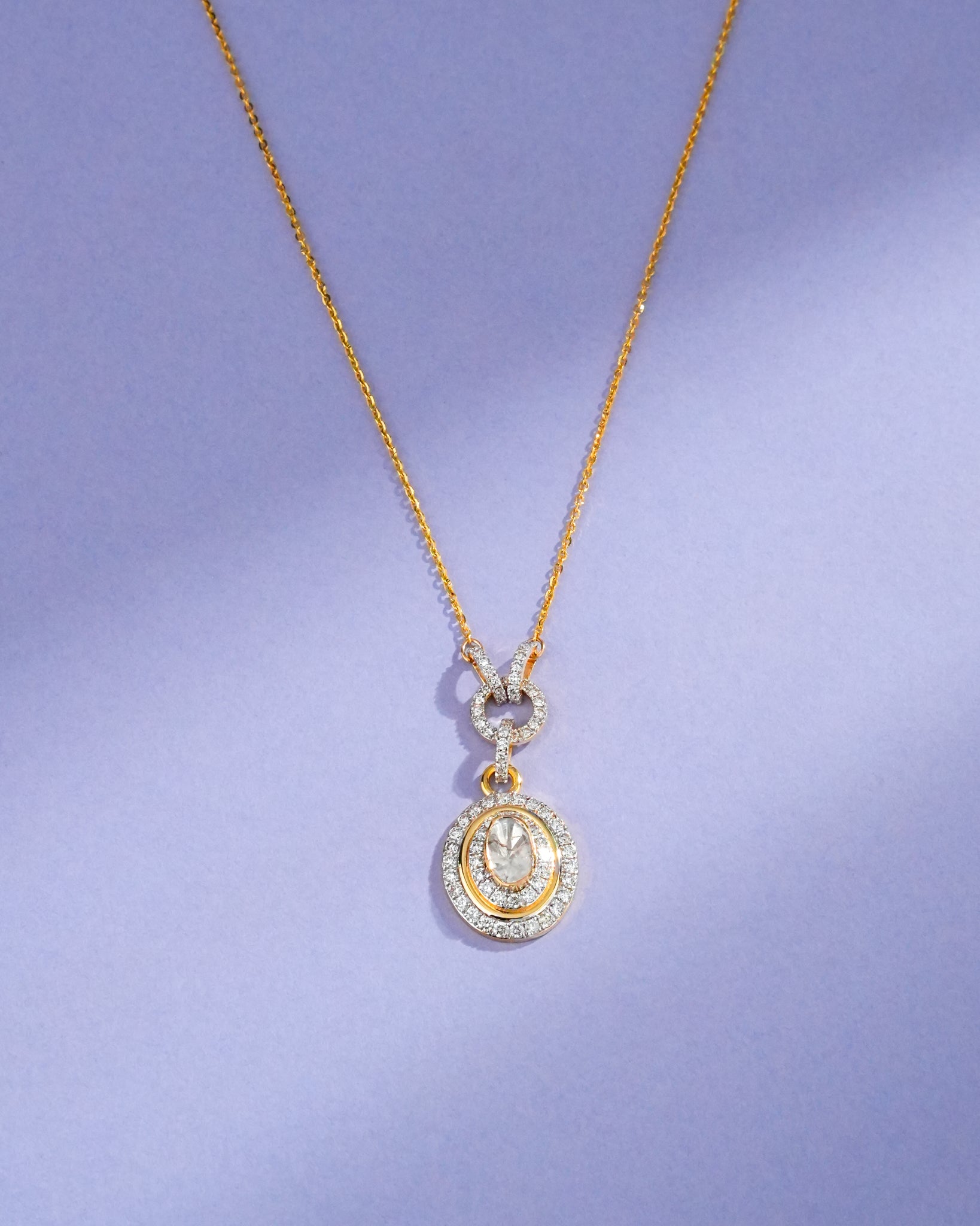 Maya Polki And Diamond Pendant