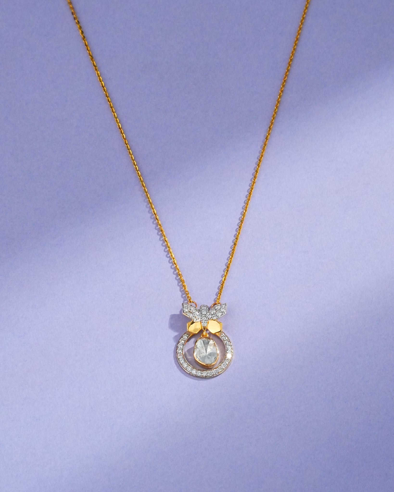 Tanvi Polki And Diamond Pendant
