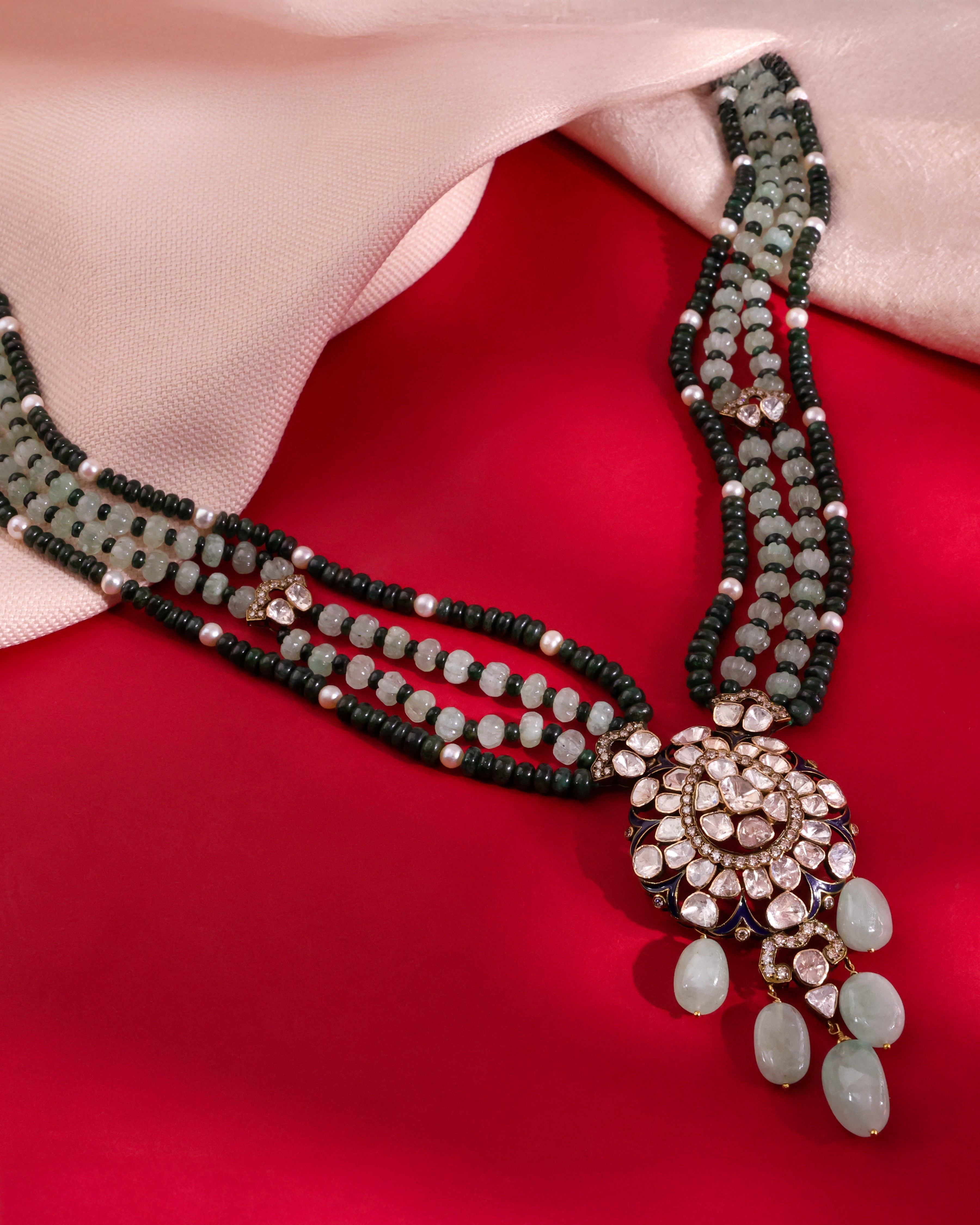 Aria Polki And Diamond Bead Pendant