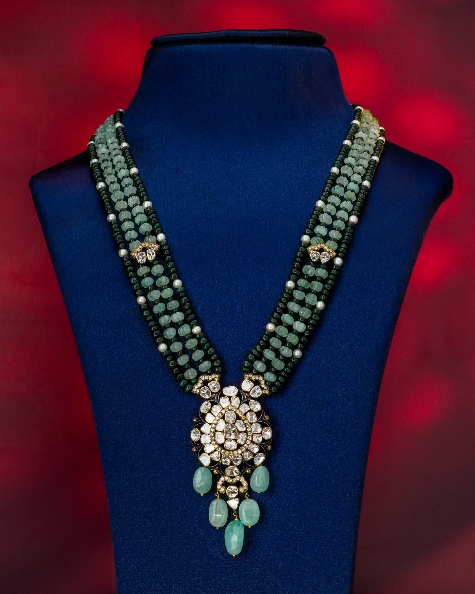 Aria Polki And Diamond Bead Pendant