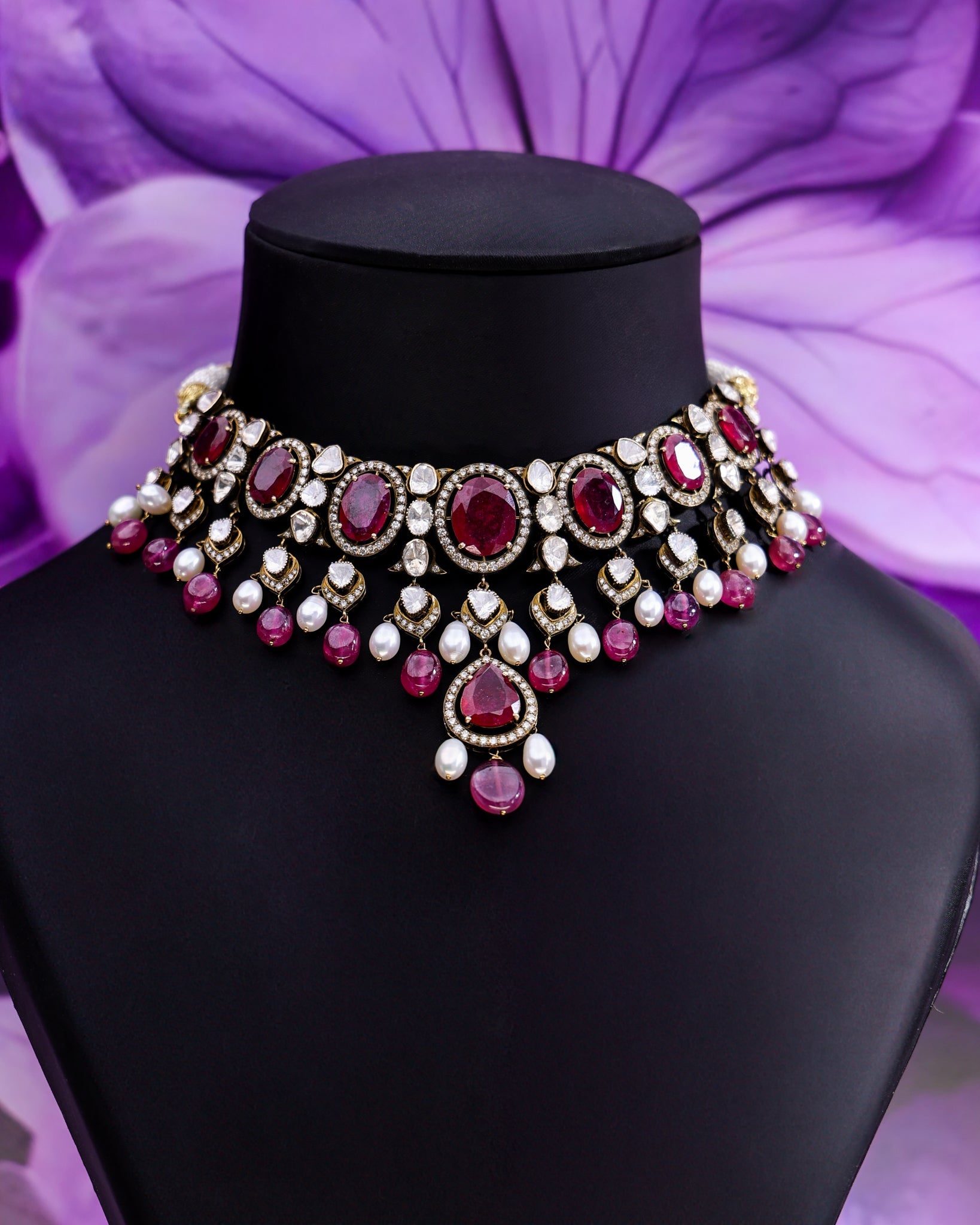 Lia Polki And Diamond Choker