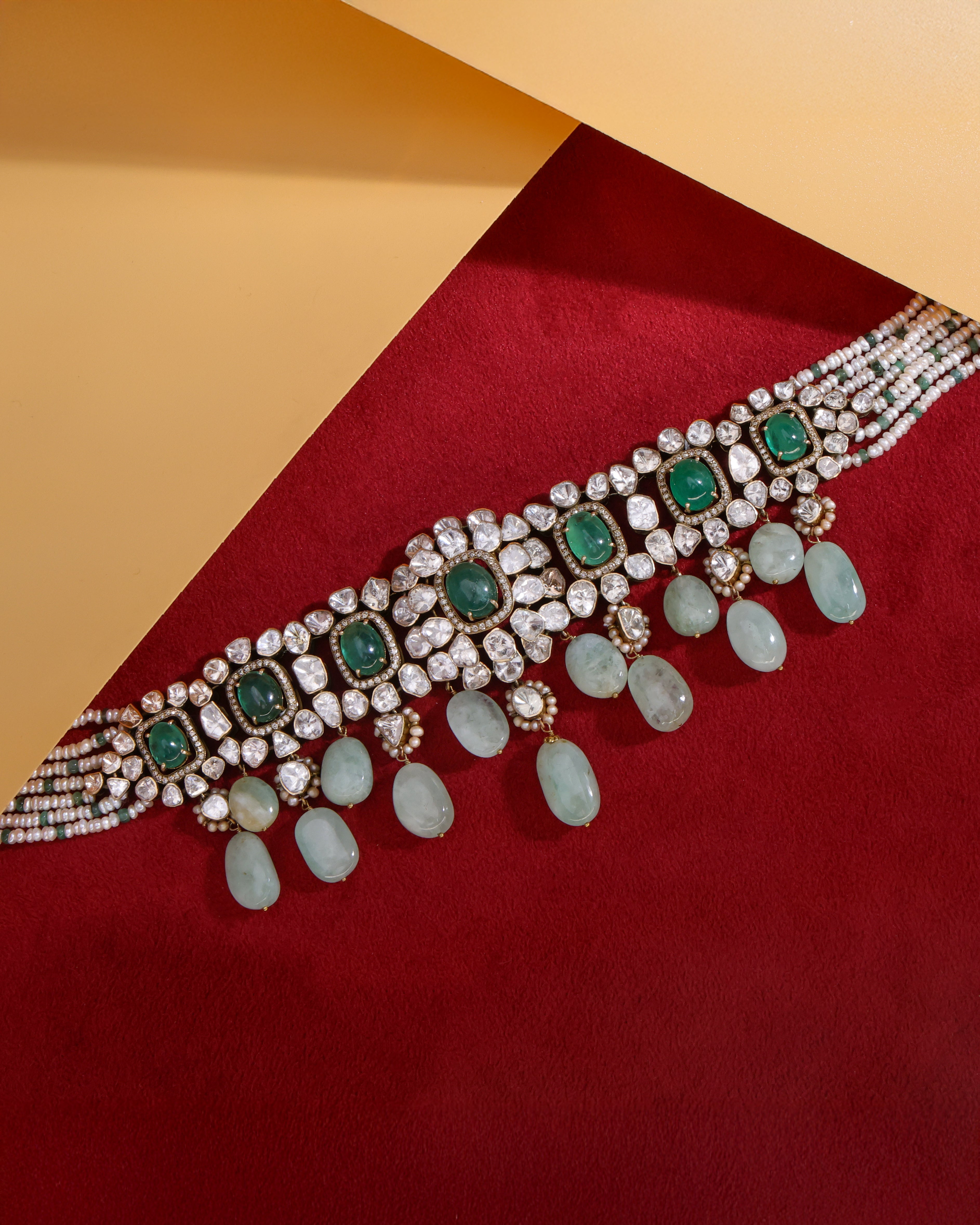 Mystia Polki And Diamond Choker