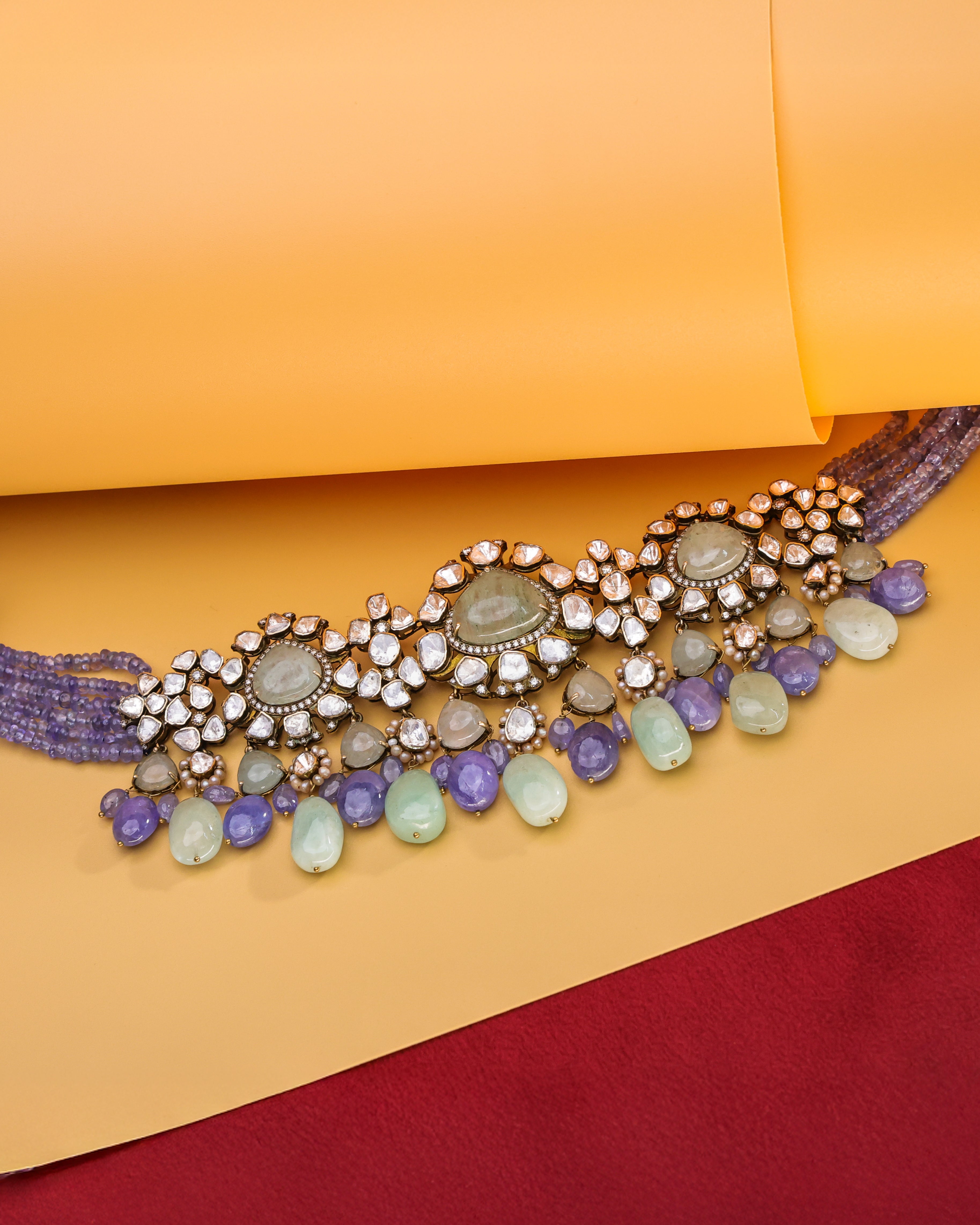 Astrid Polki And Diamond Bead Choker