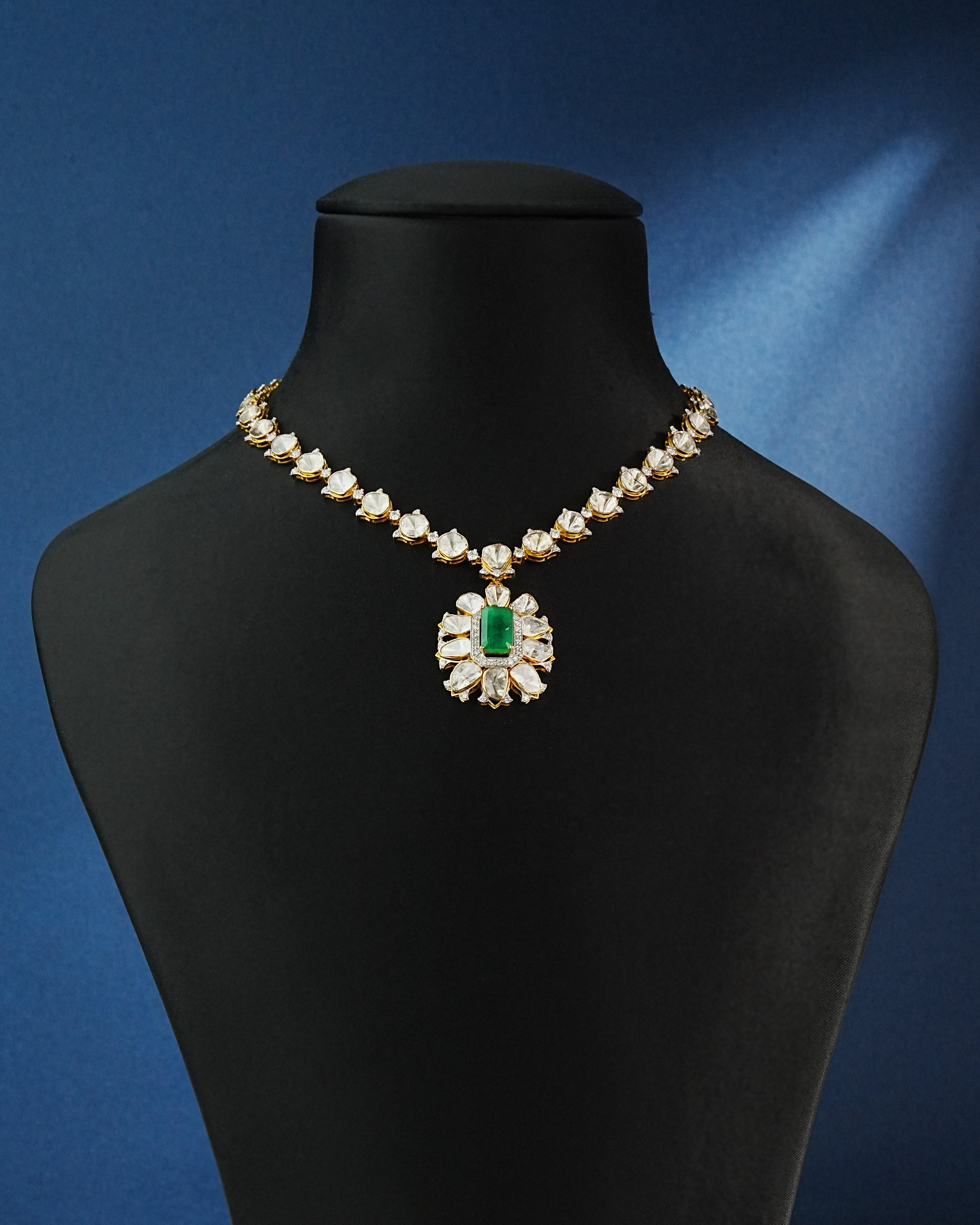 Molera Polki And Diamond Necklace