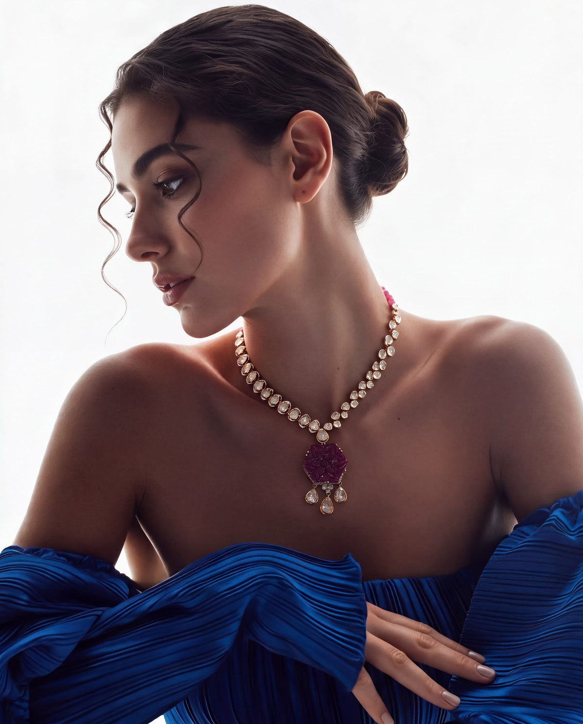Latika Polki And Diamond Necklace