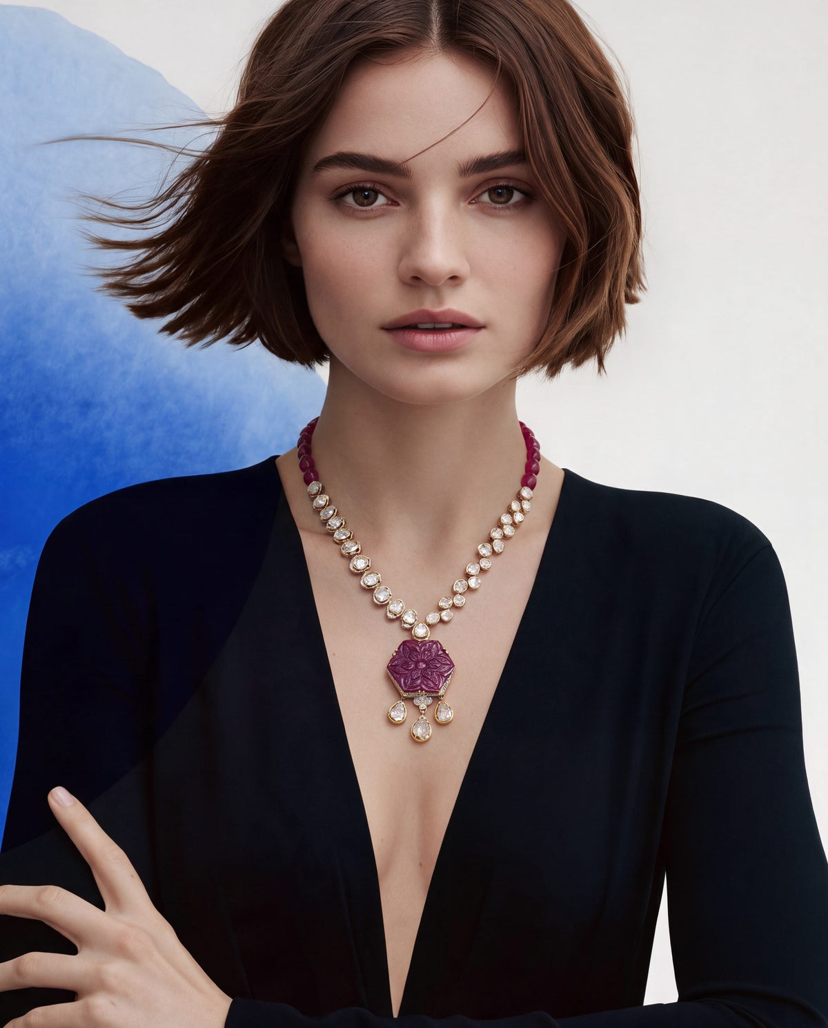 Latika Polki And Diamond Necklace