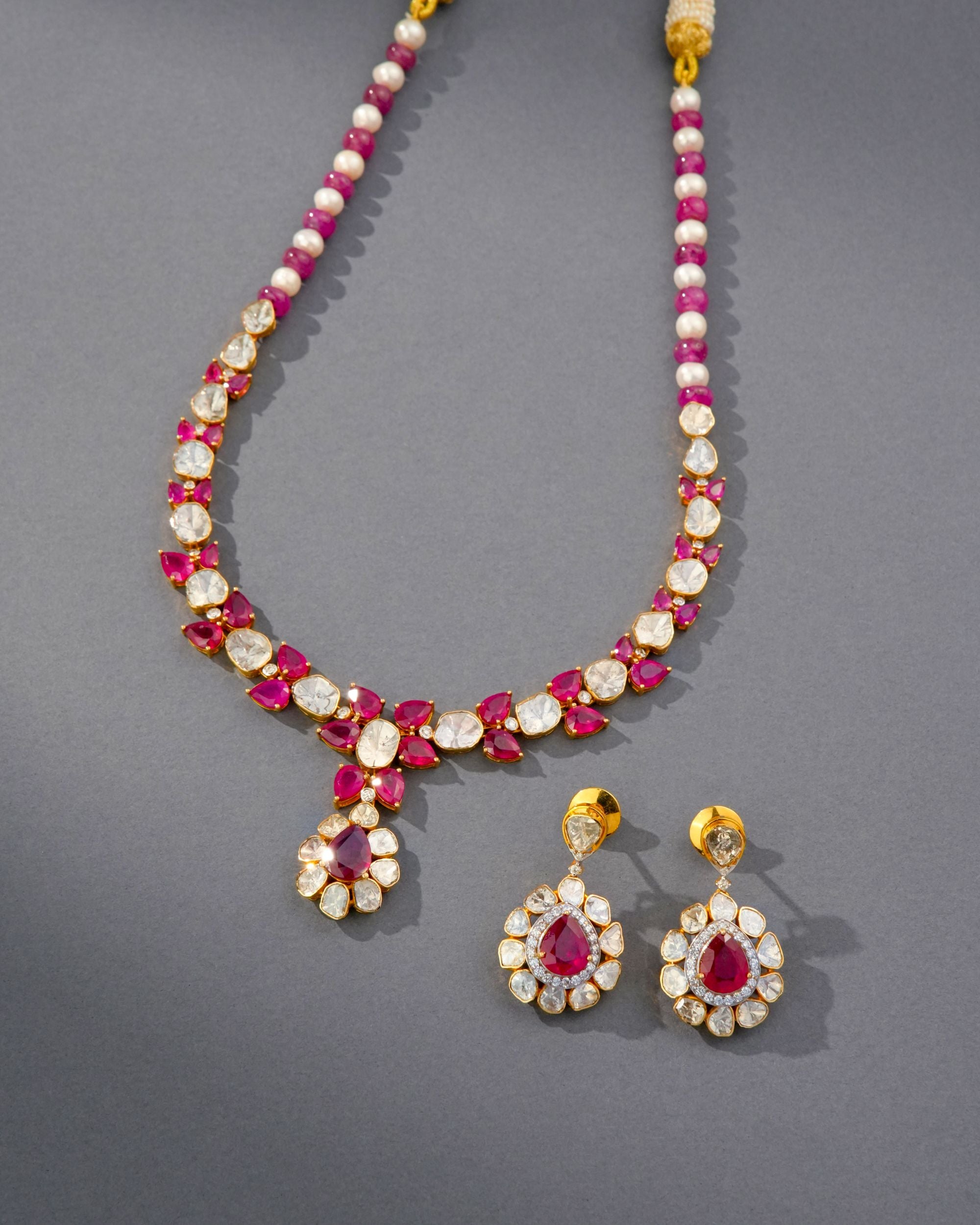 Ekra Polki And Diamond Necklace