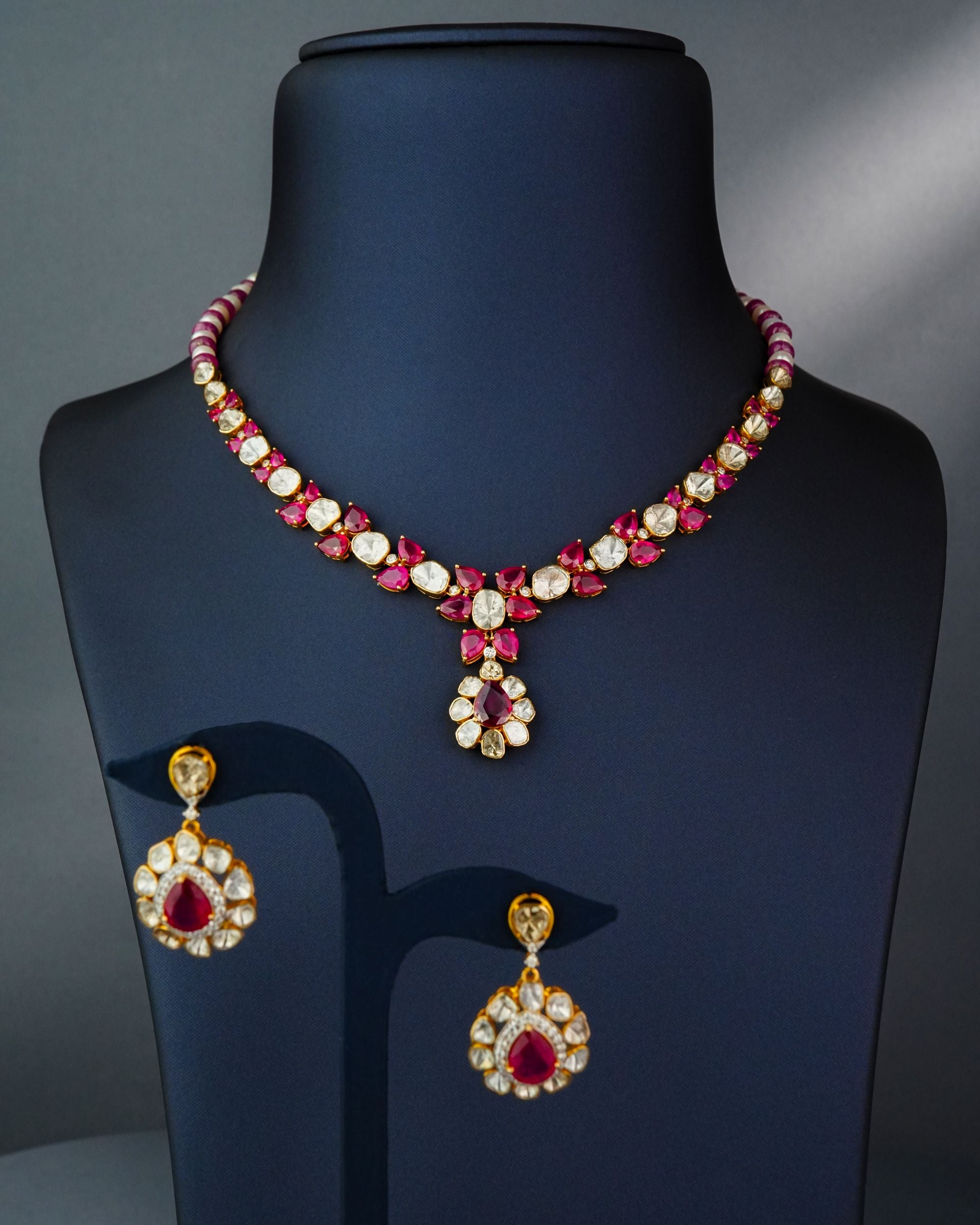 Ekra Polki And Diamond Necklace