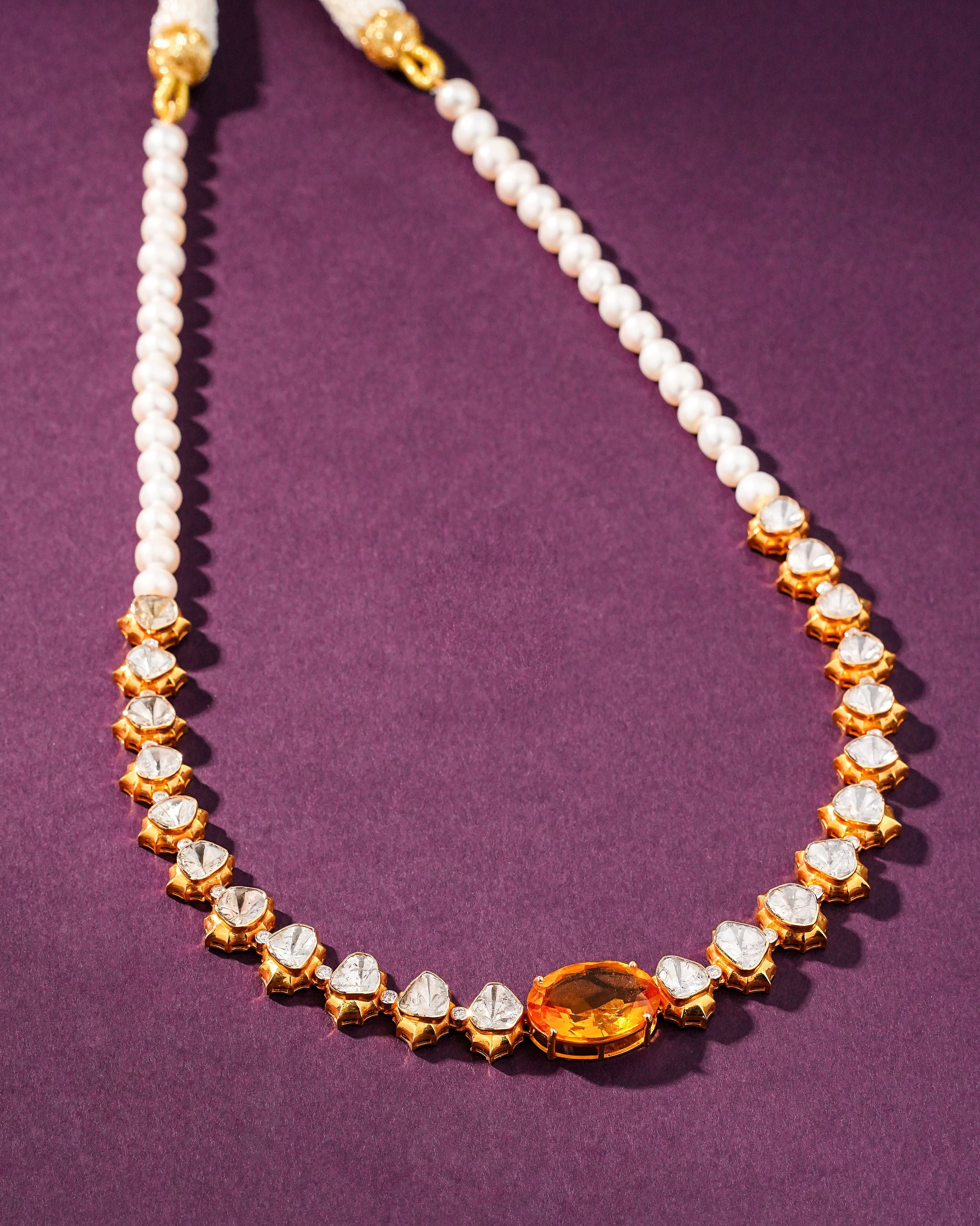 Aashika Polki And Diamond Necklace