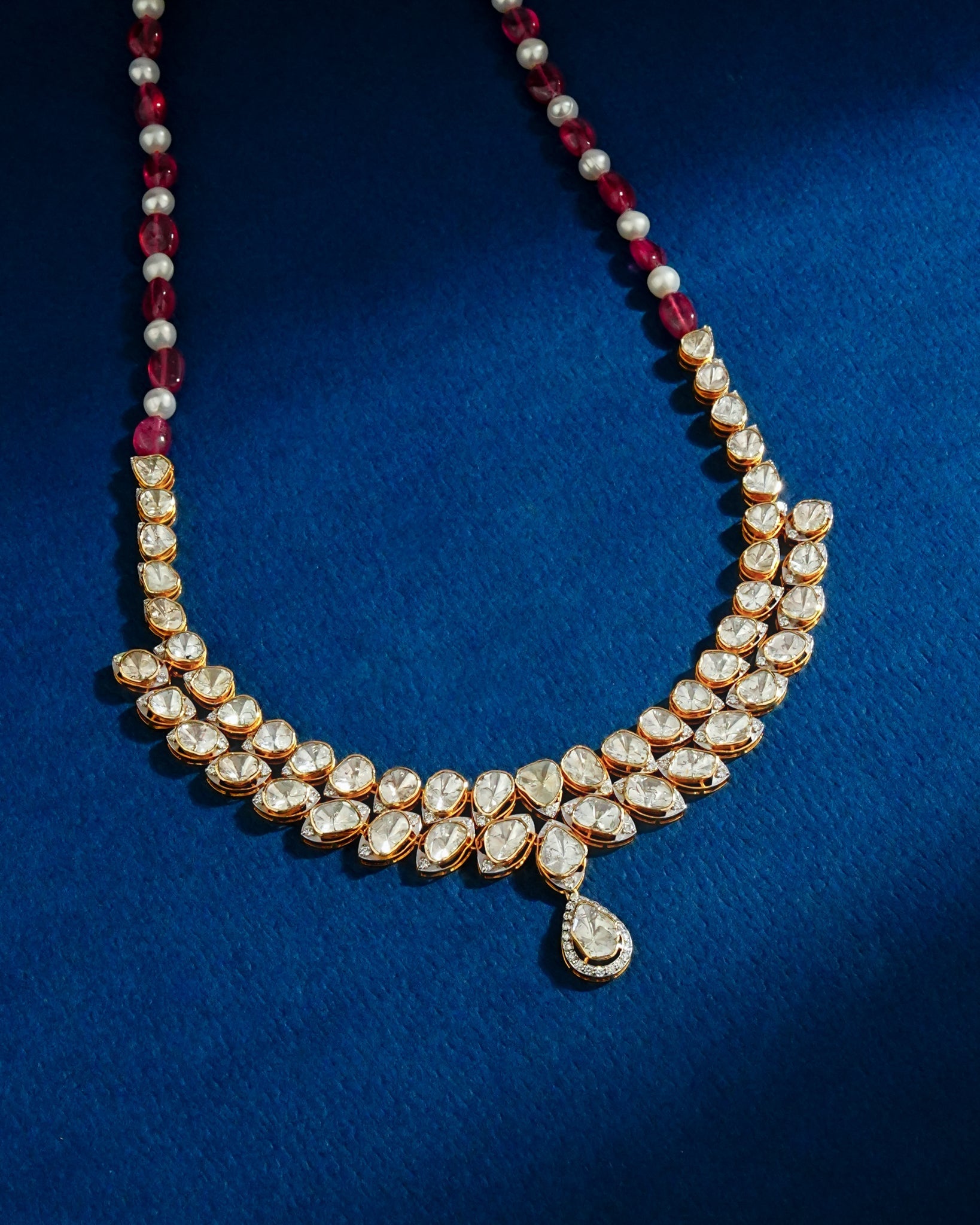 Firoza Polki And Diamond Necklace
