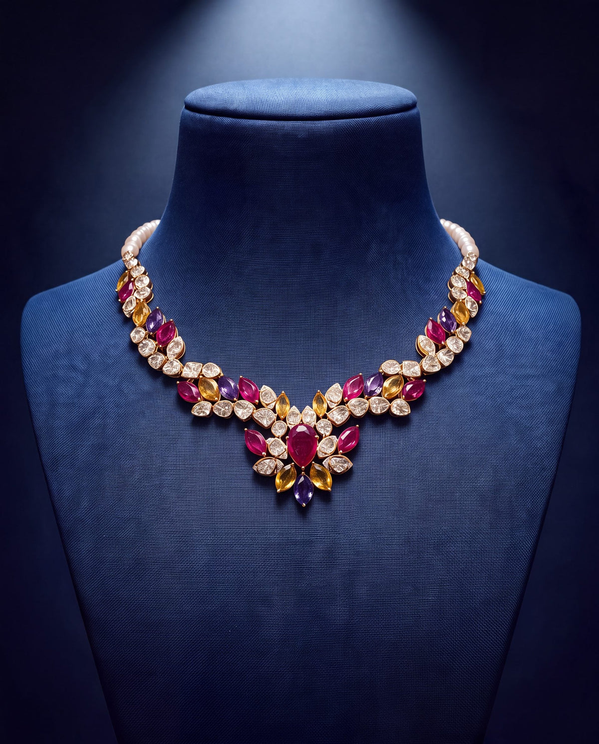 Tanisha Polki And Diamond Necklace