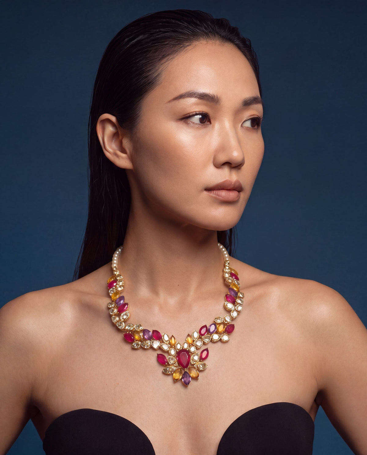 Tanisha Polki And Diamond Necklace