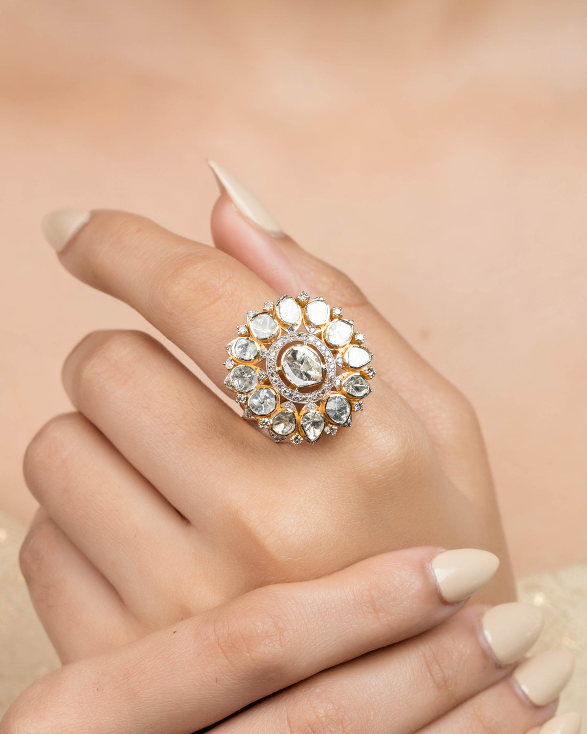 Sangeetha Polki And Diamond Ring