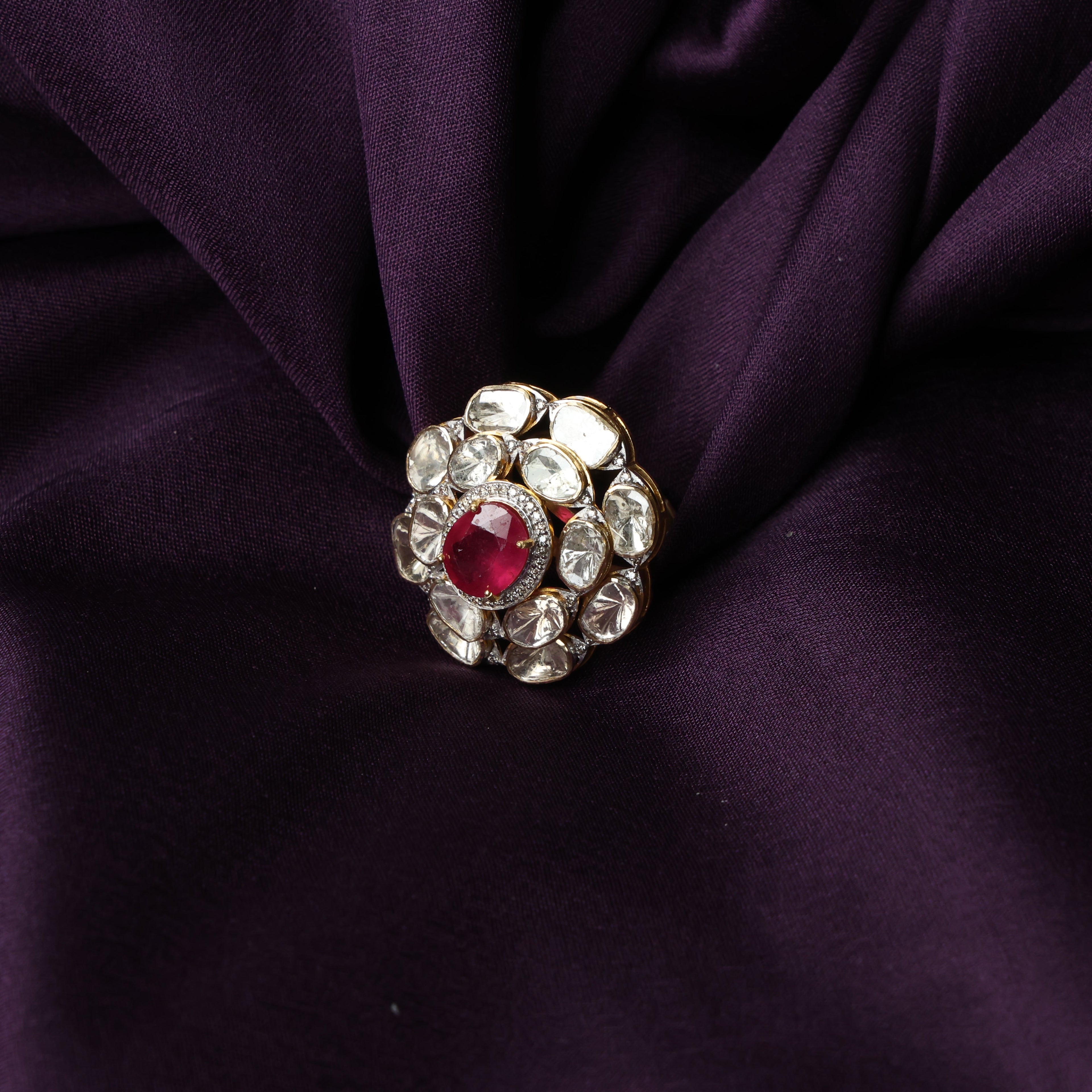 Carrie Polki And Diamond Ring