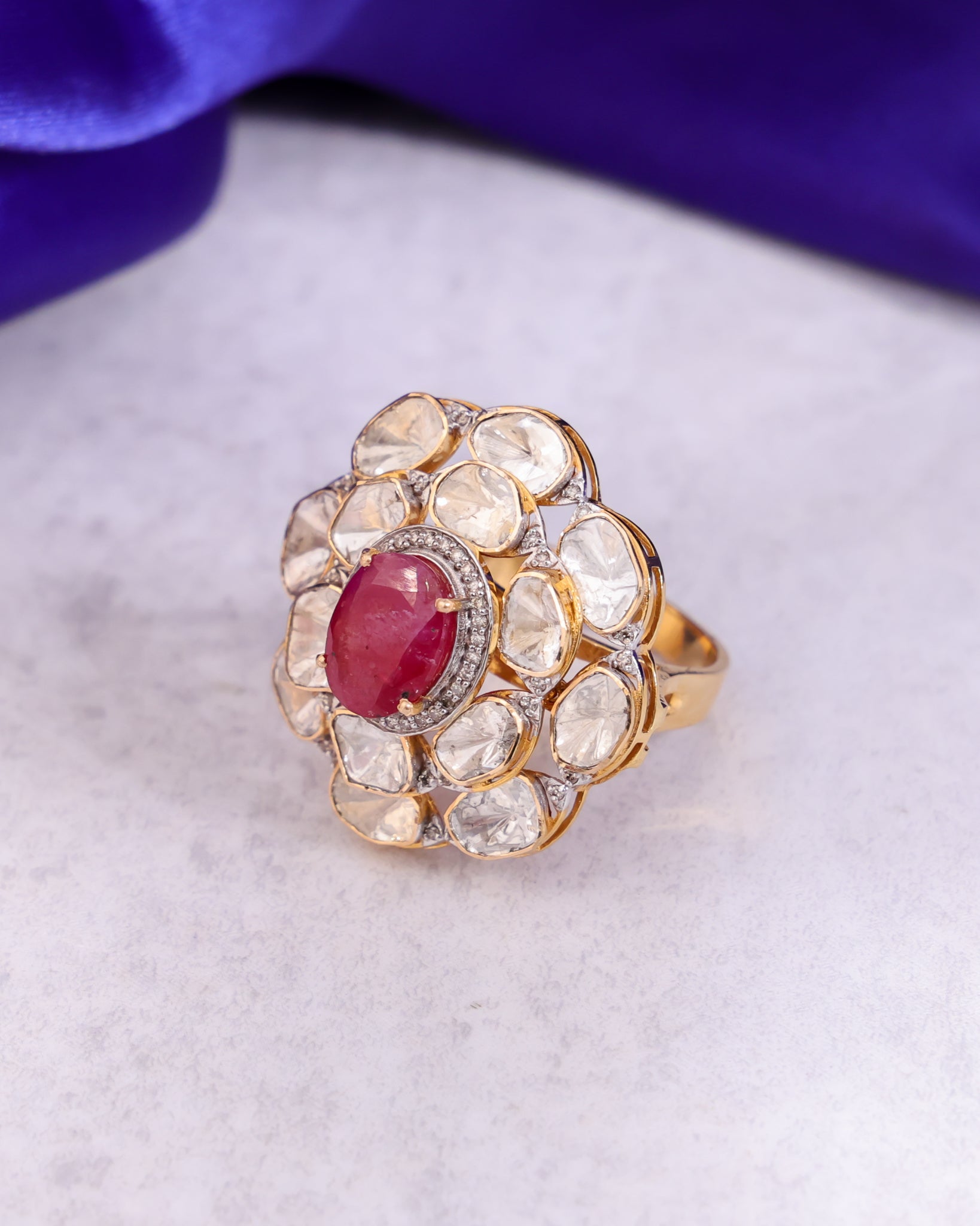 Rashmi Polki And Diamond Ring