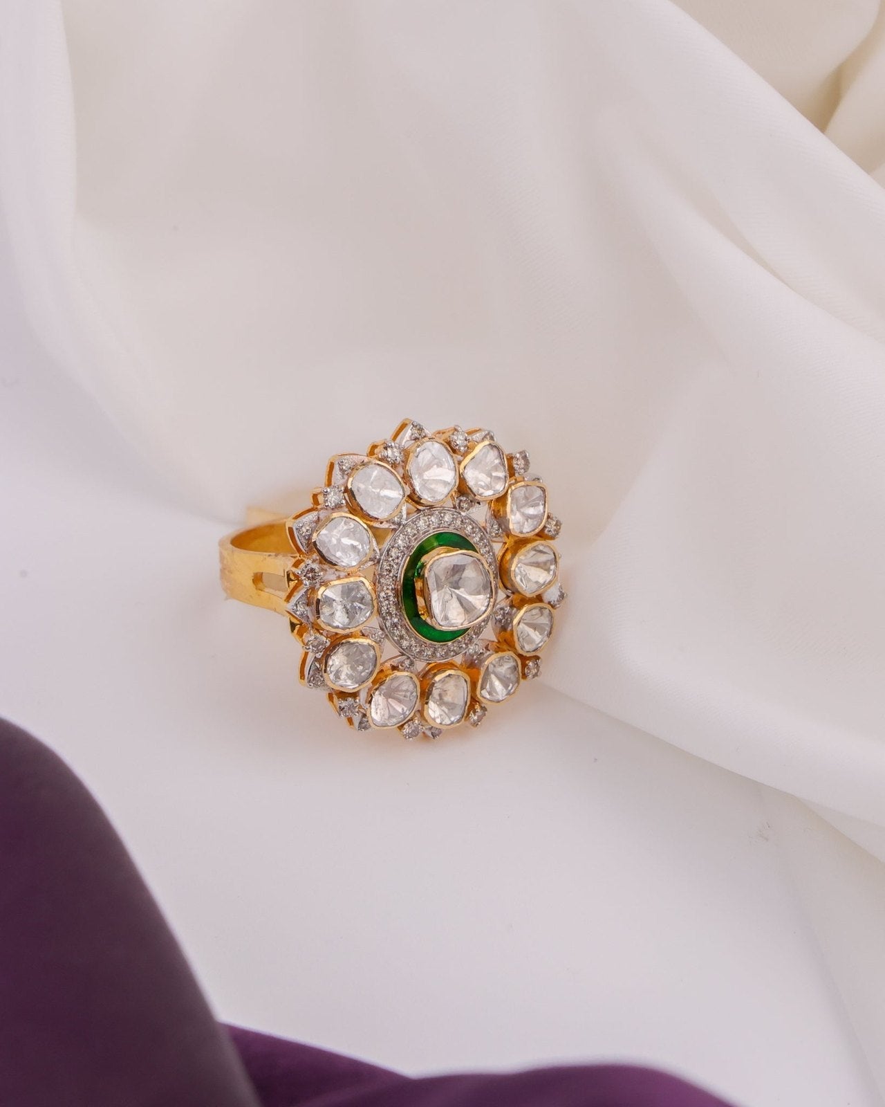 Desiha Polki And Diamond Ring