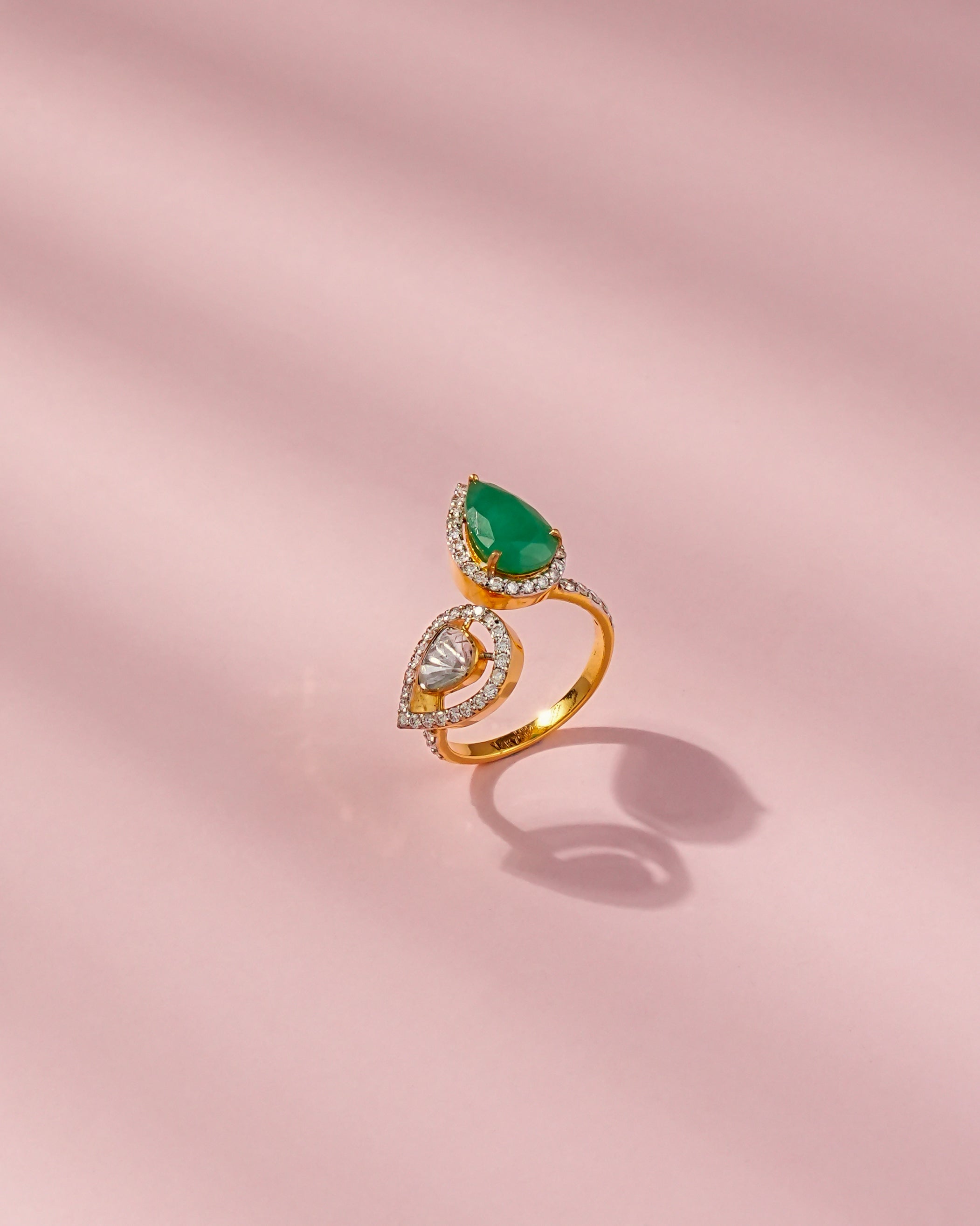 Mahira Polki And Diamond Ring