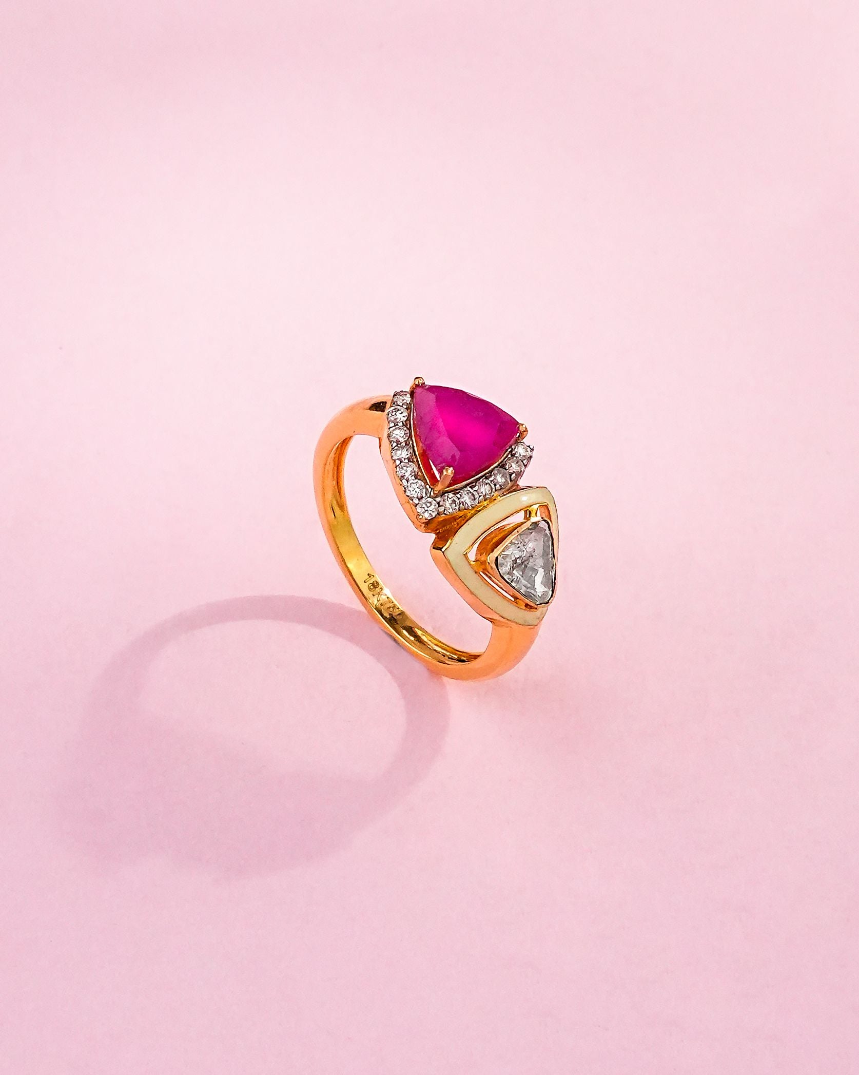 Alka Polki And Diamond Ring