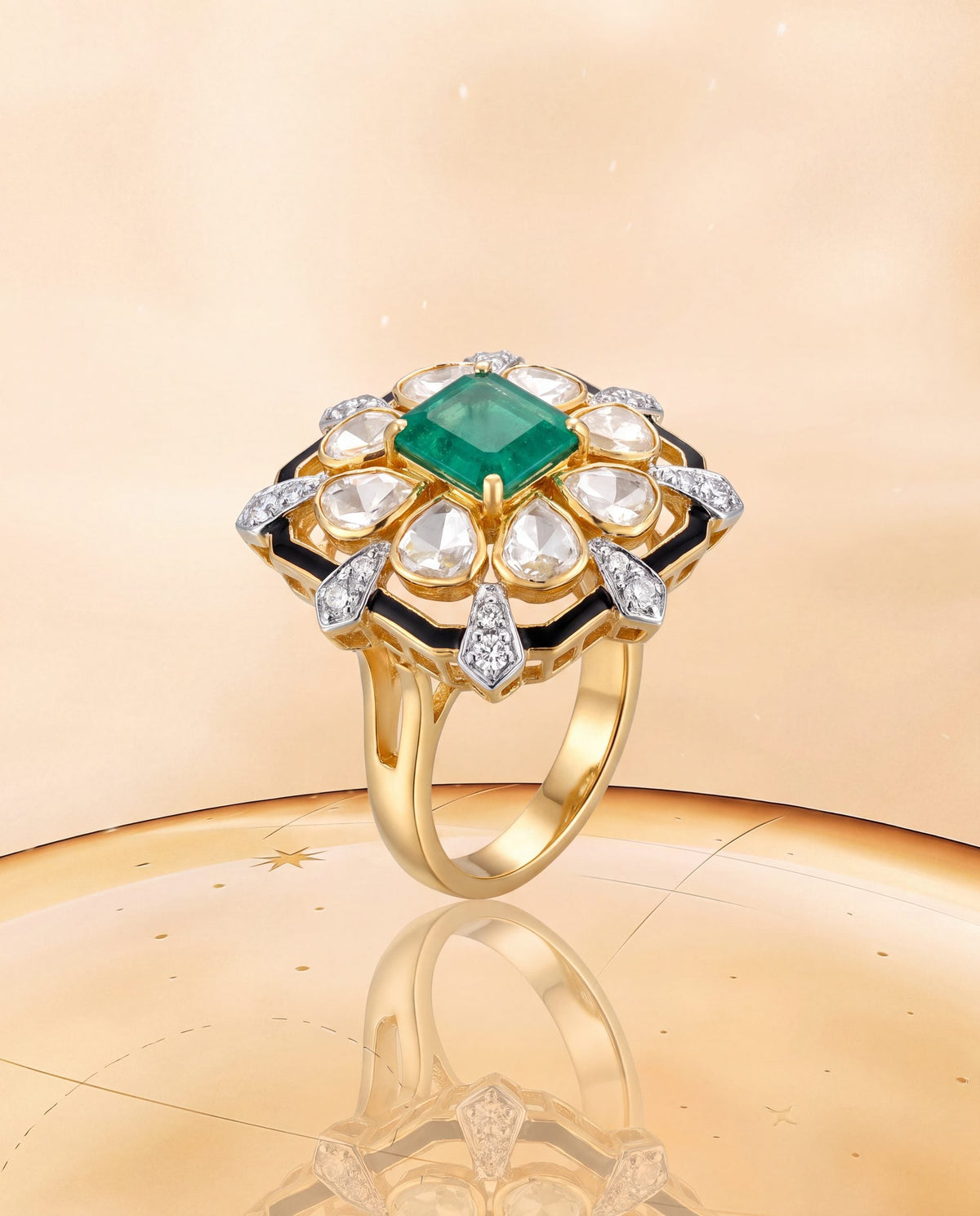 Kajal Polki And Diamond Ring
