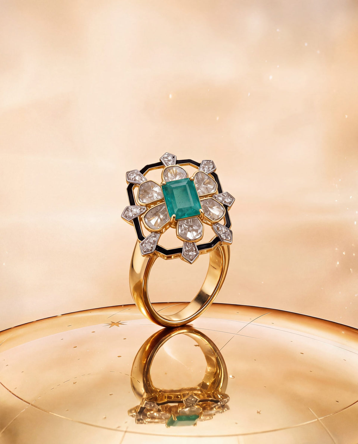 Kajal Polki And Diamond Ring