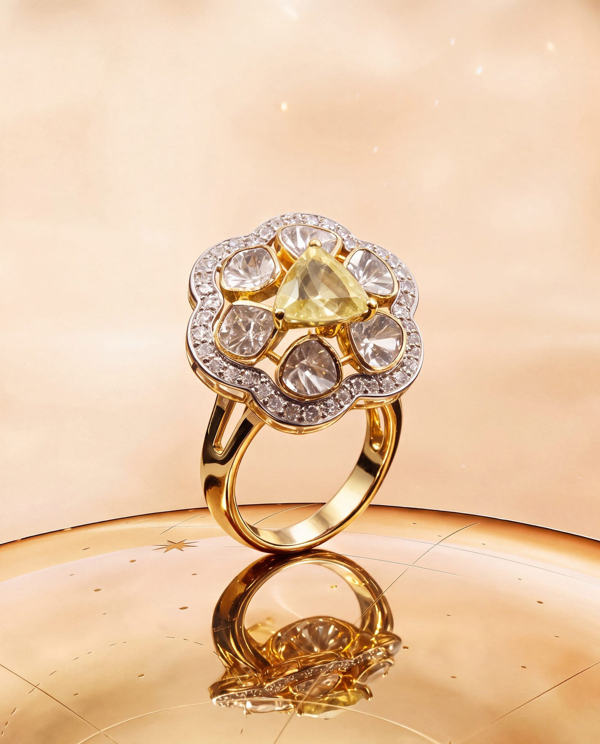 Kiran Polki And Diamond Ring