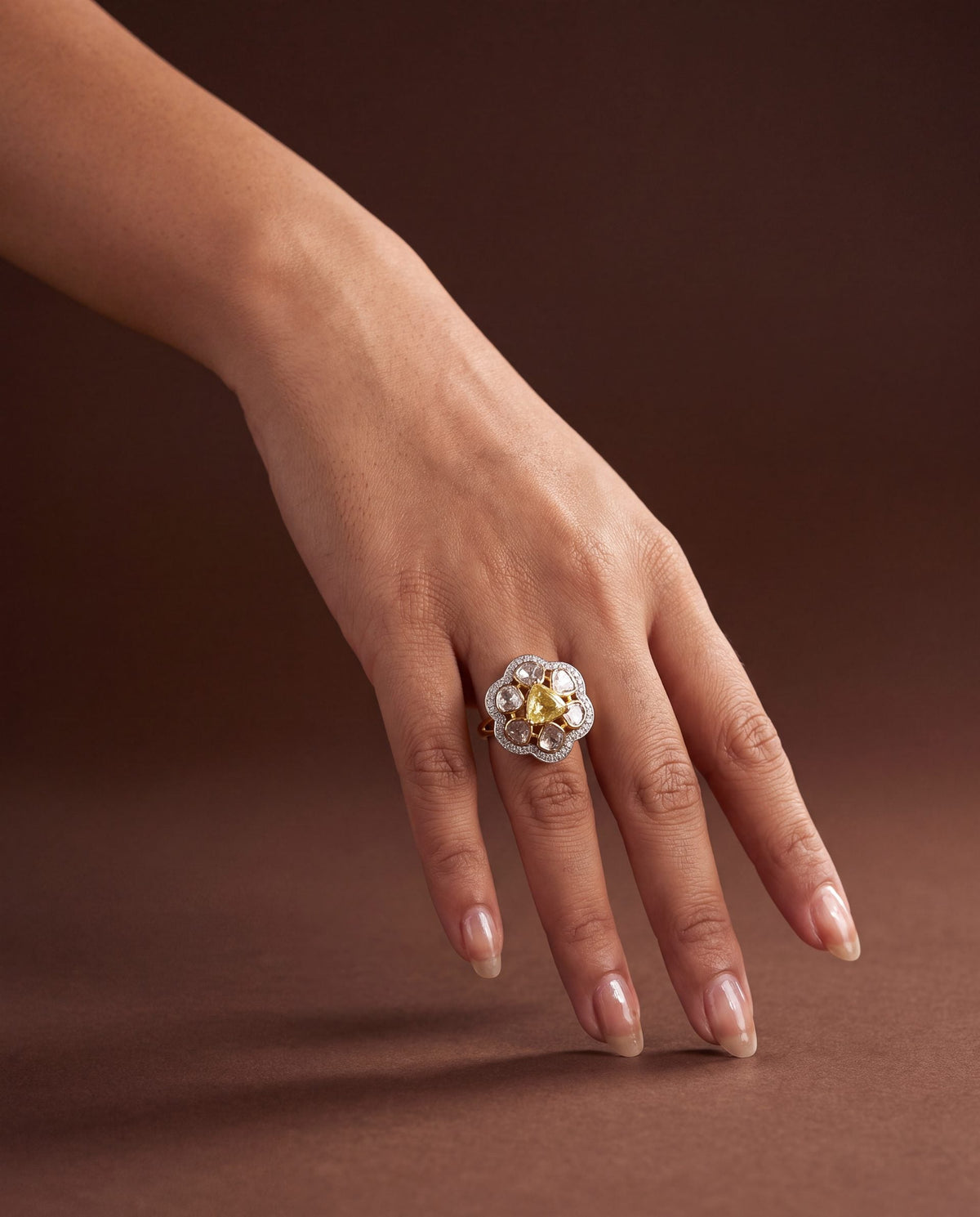 Kiran Polki And Diamond Ring