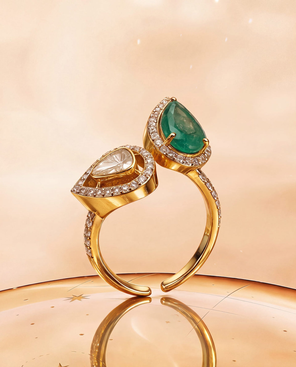 Helora Polki And Diamond Ring