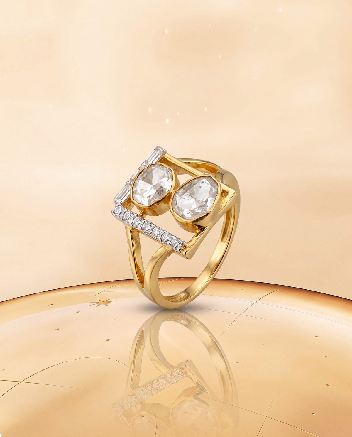 Sristi Polki And Diamond Ring
