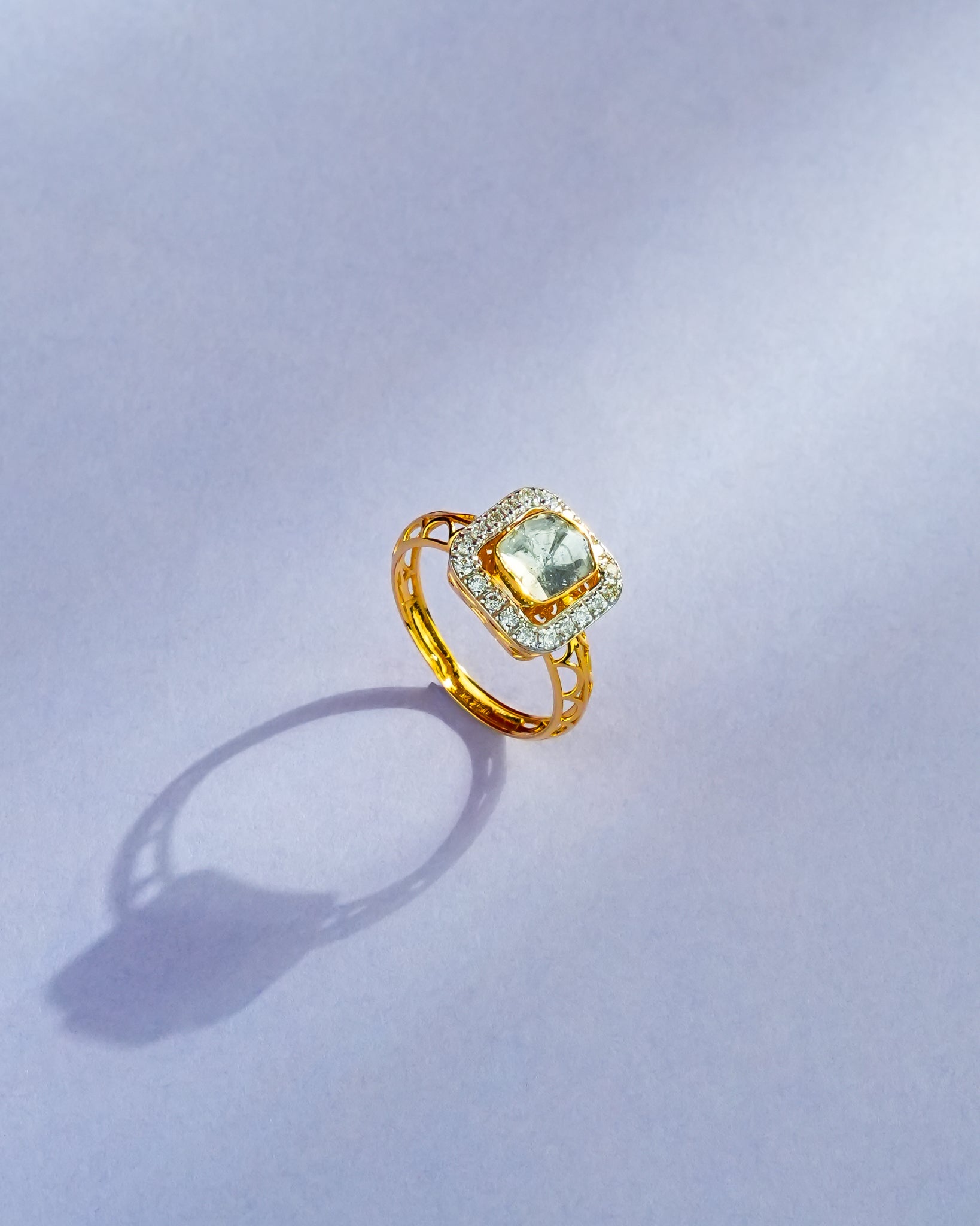 Rosa Polki And Diamond Ring