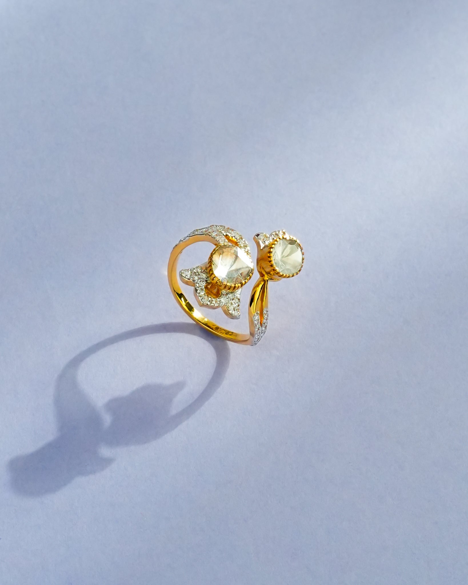 Fiza Polki And Diamond Ring