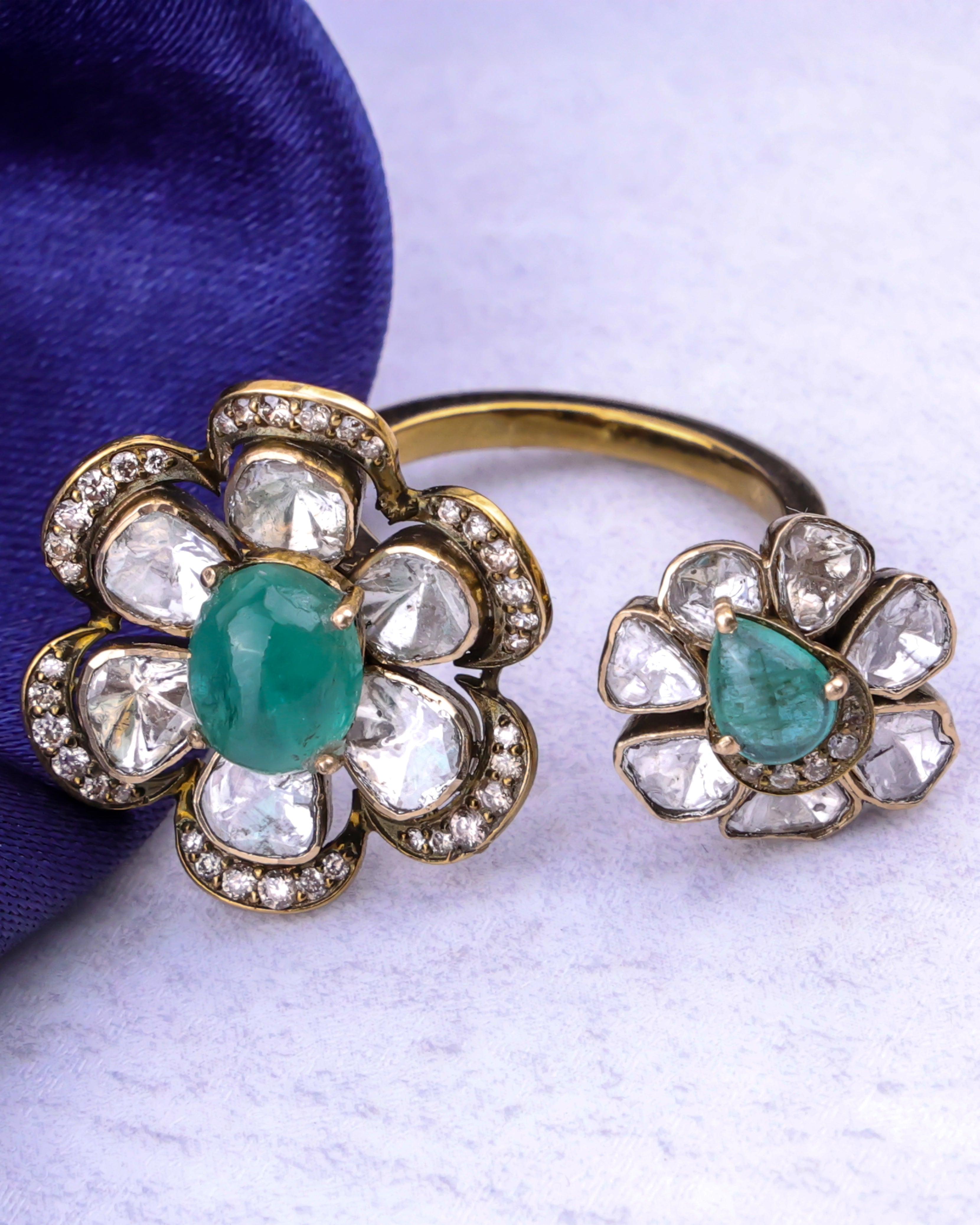 Samin Polki And Diamond Ring