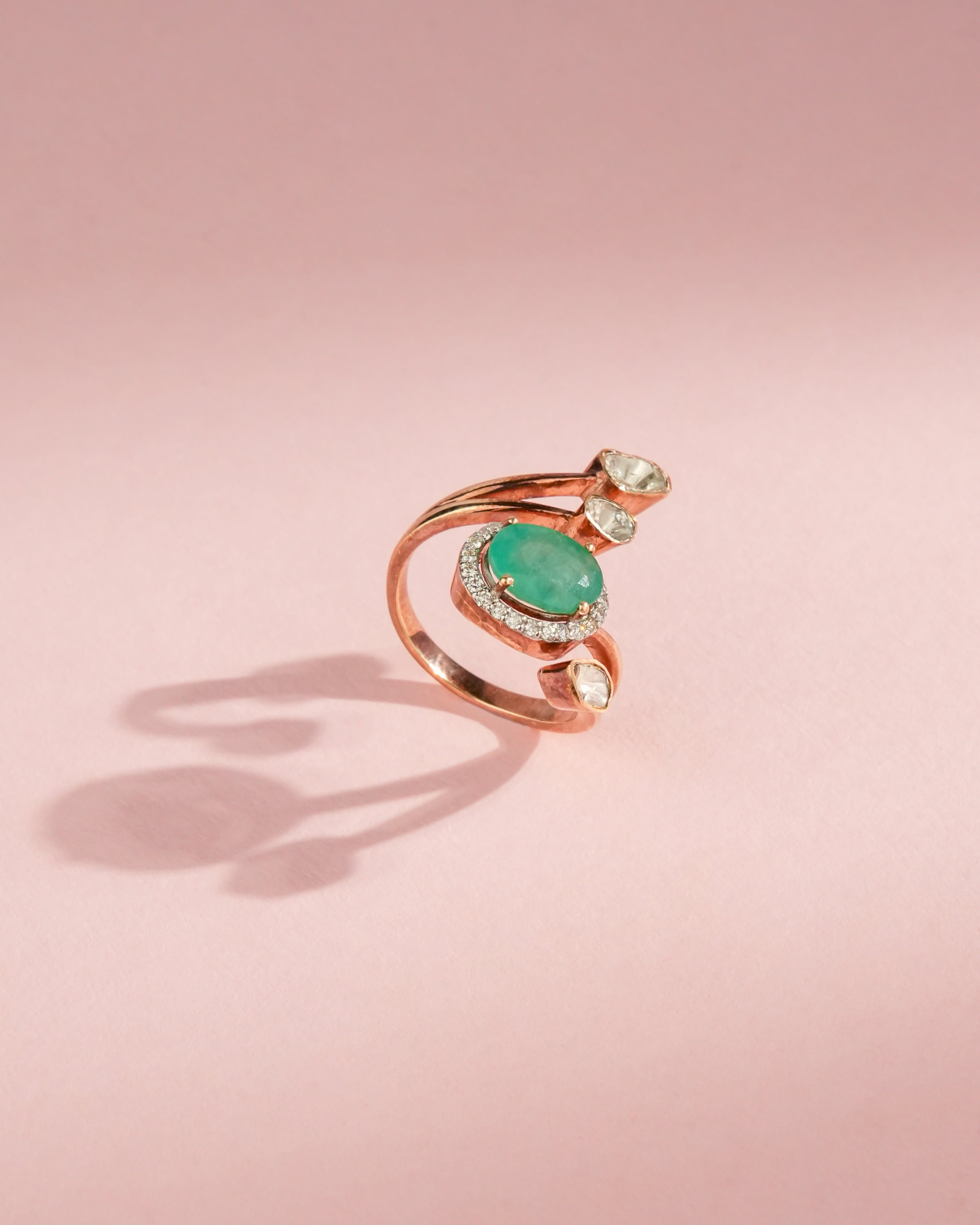 Avika Polki And Diamond Ring
