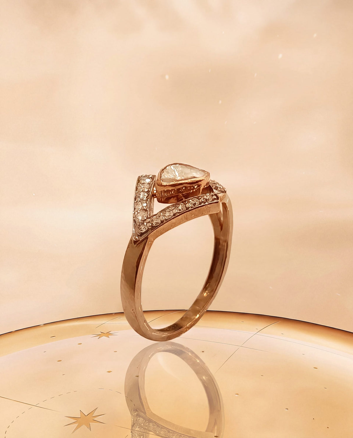 Kalini Polki And Diamond Ring