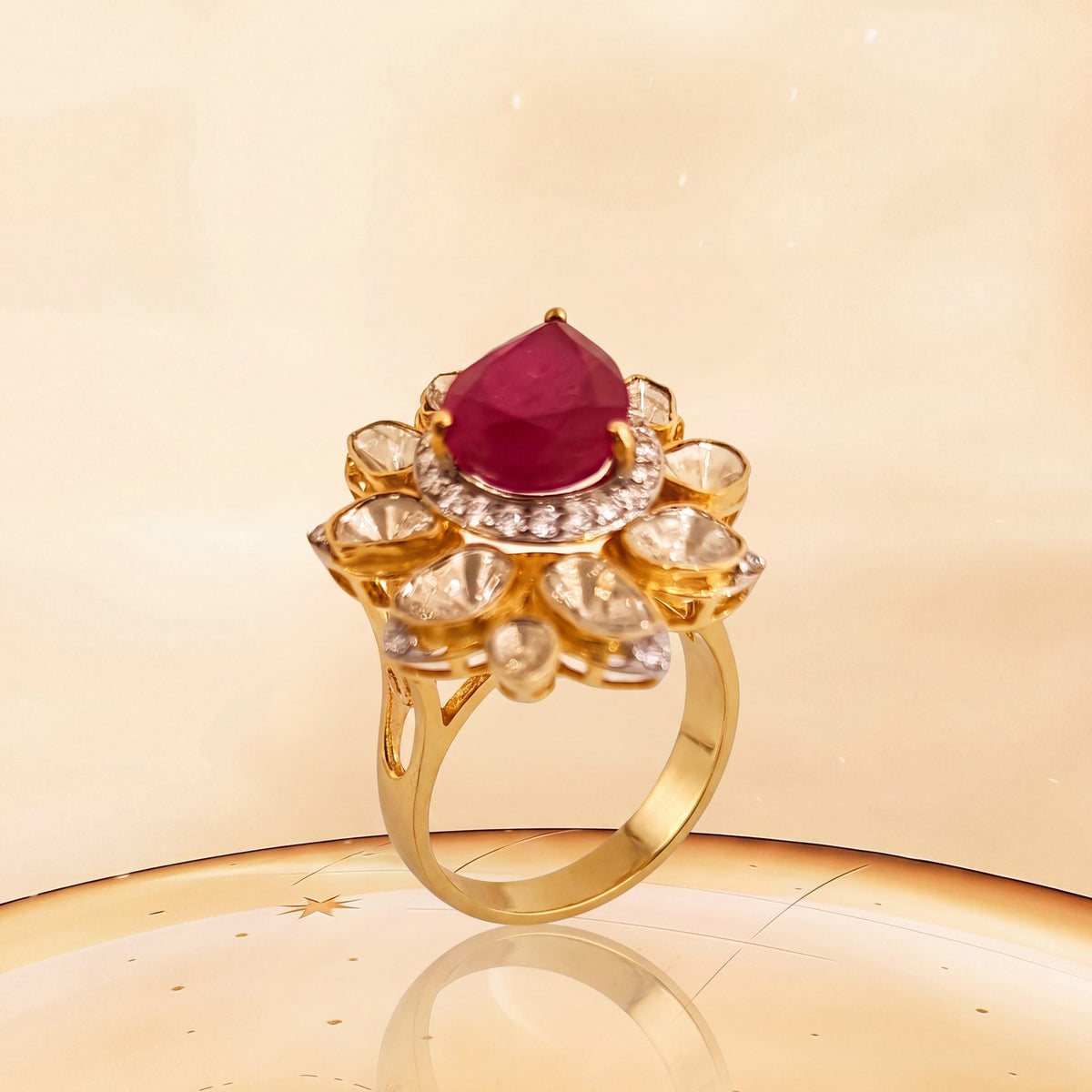 Kajal Polki And Diamond Ring