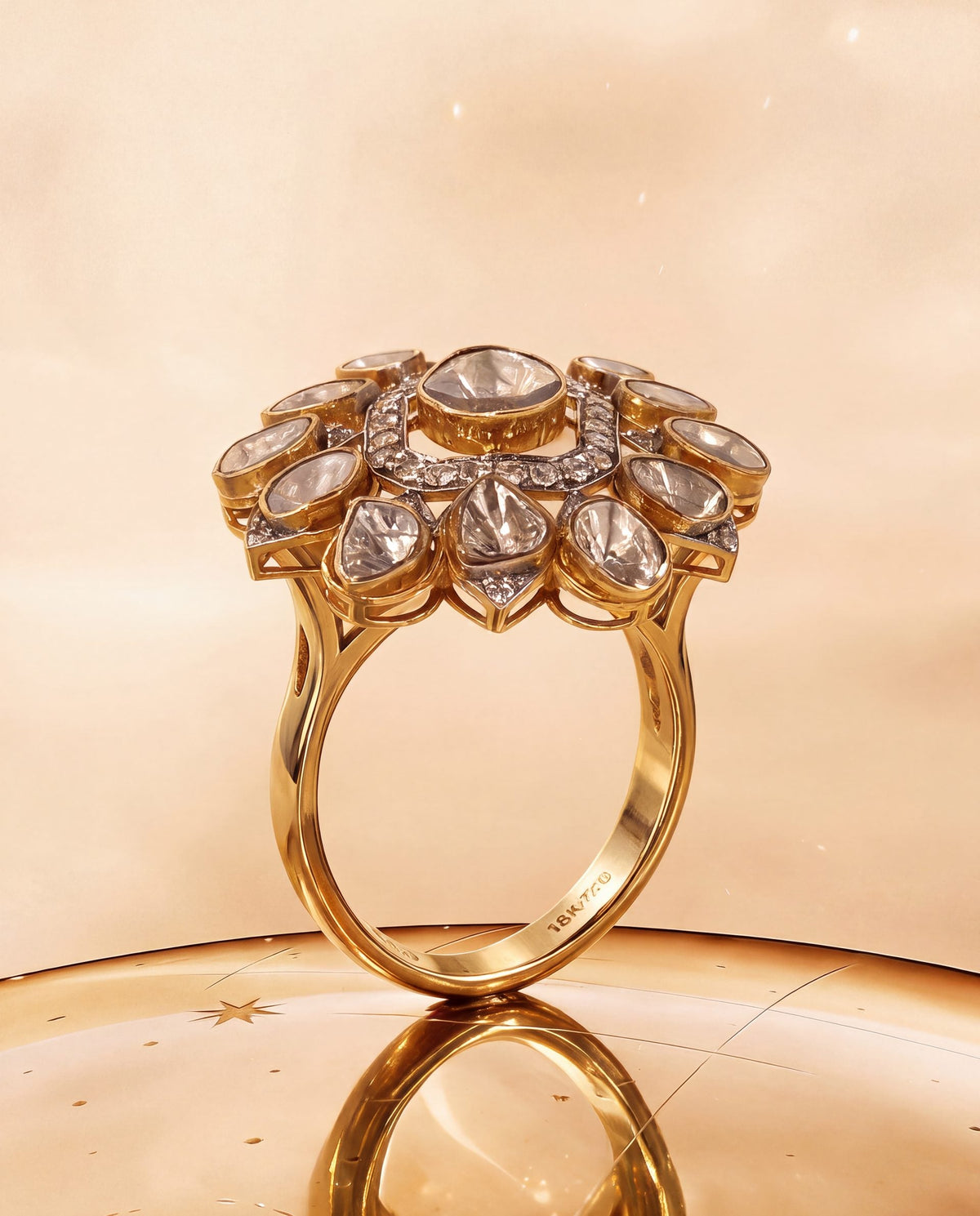 Pritha Polki And Diamond Ring