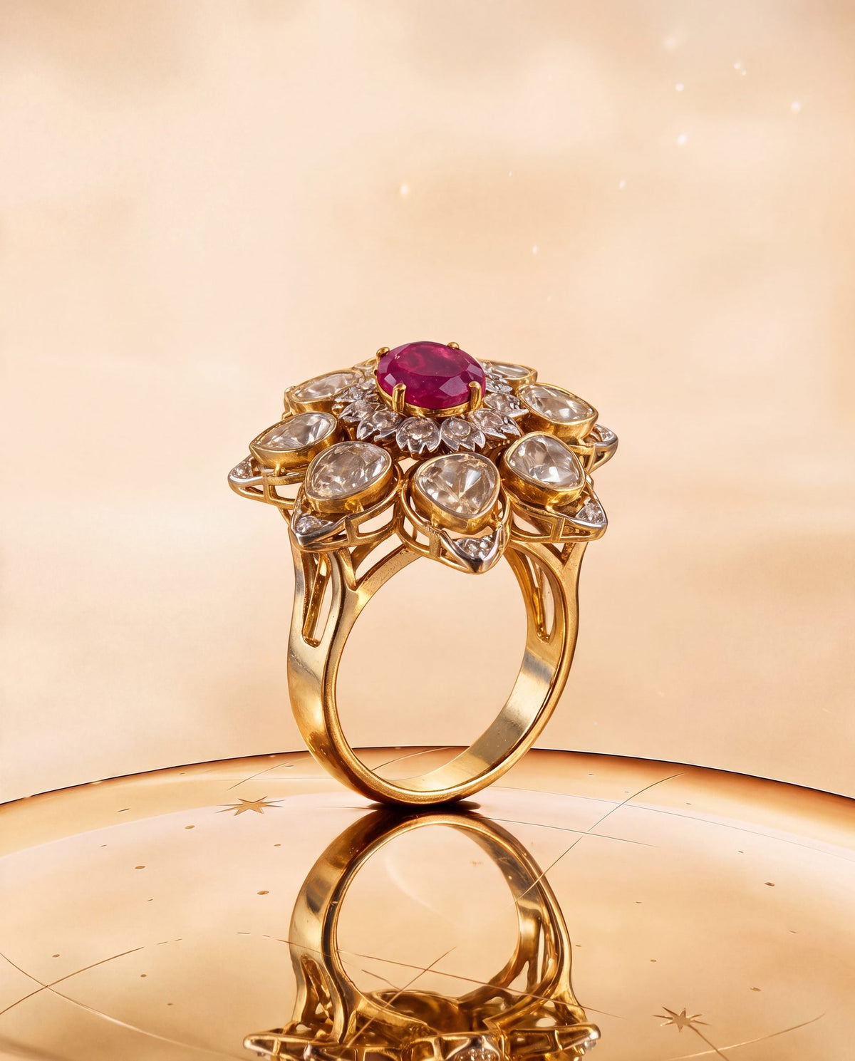 Disha Polki And Diamond Ring