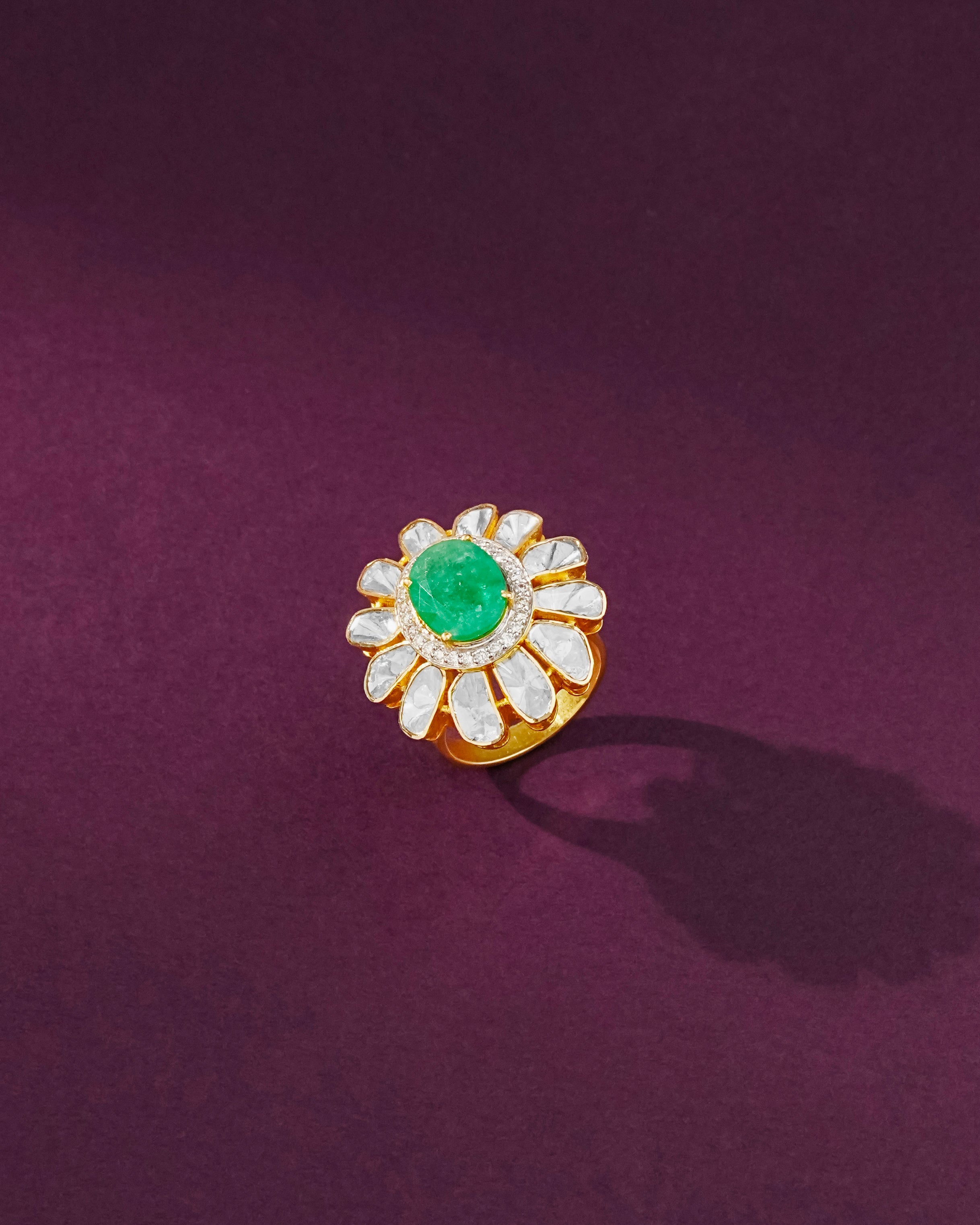 Aashi Polki And Diamond Ring