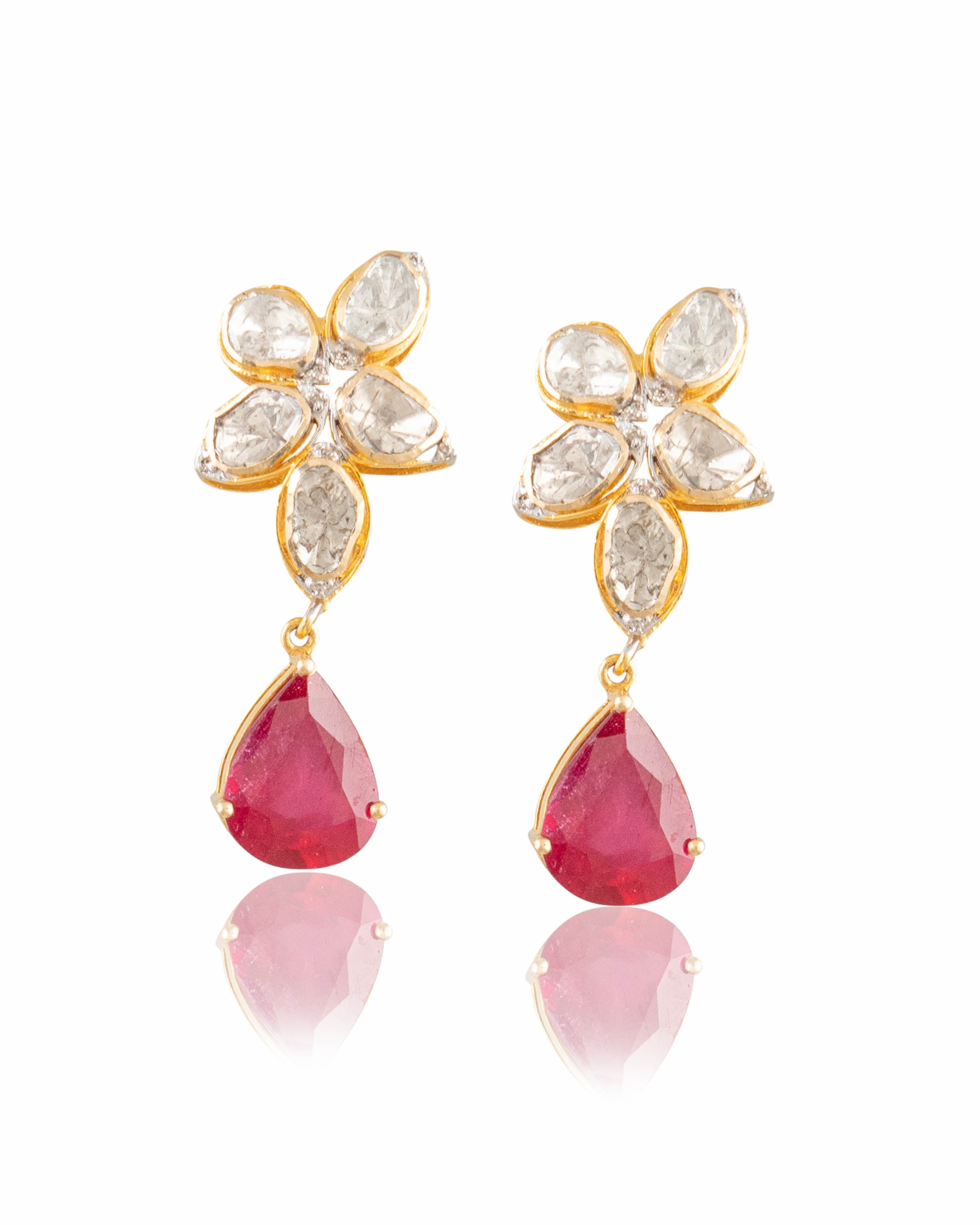 Lokshita Polki And Diamond Long Earrings