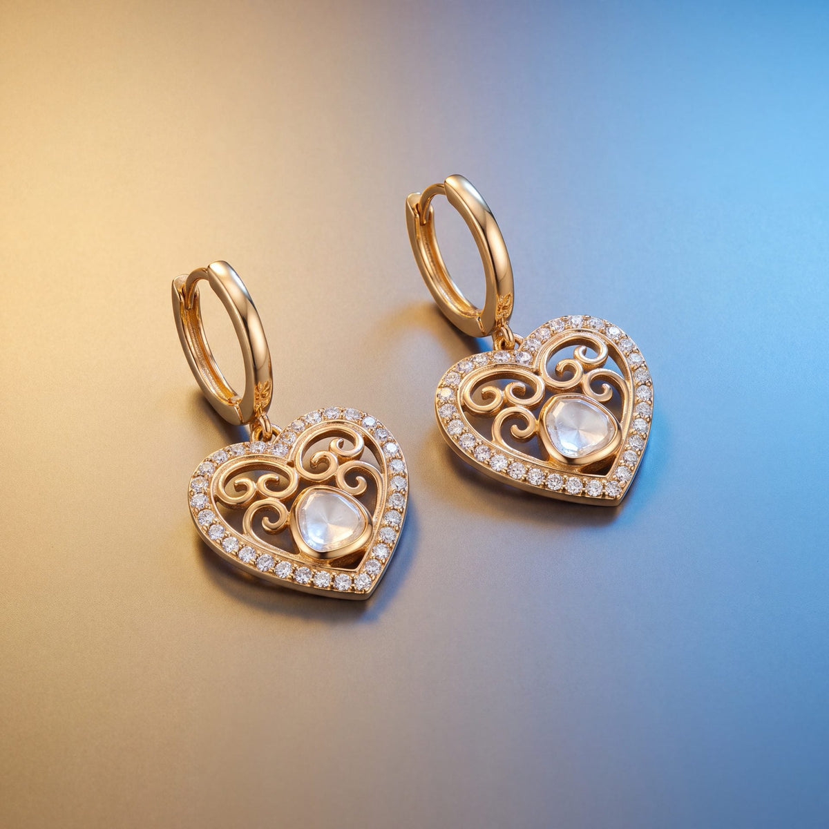 Myrna Polki And Diamond Hoops
