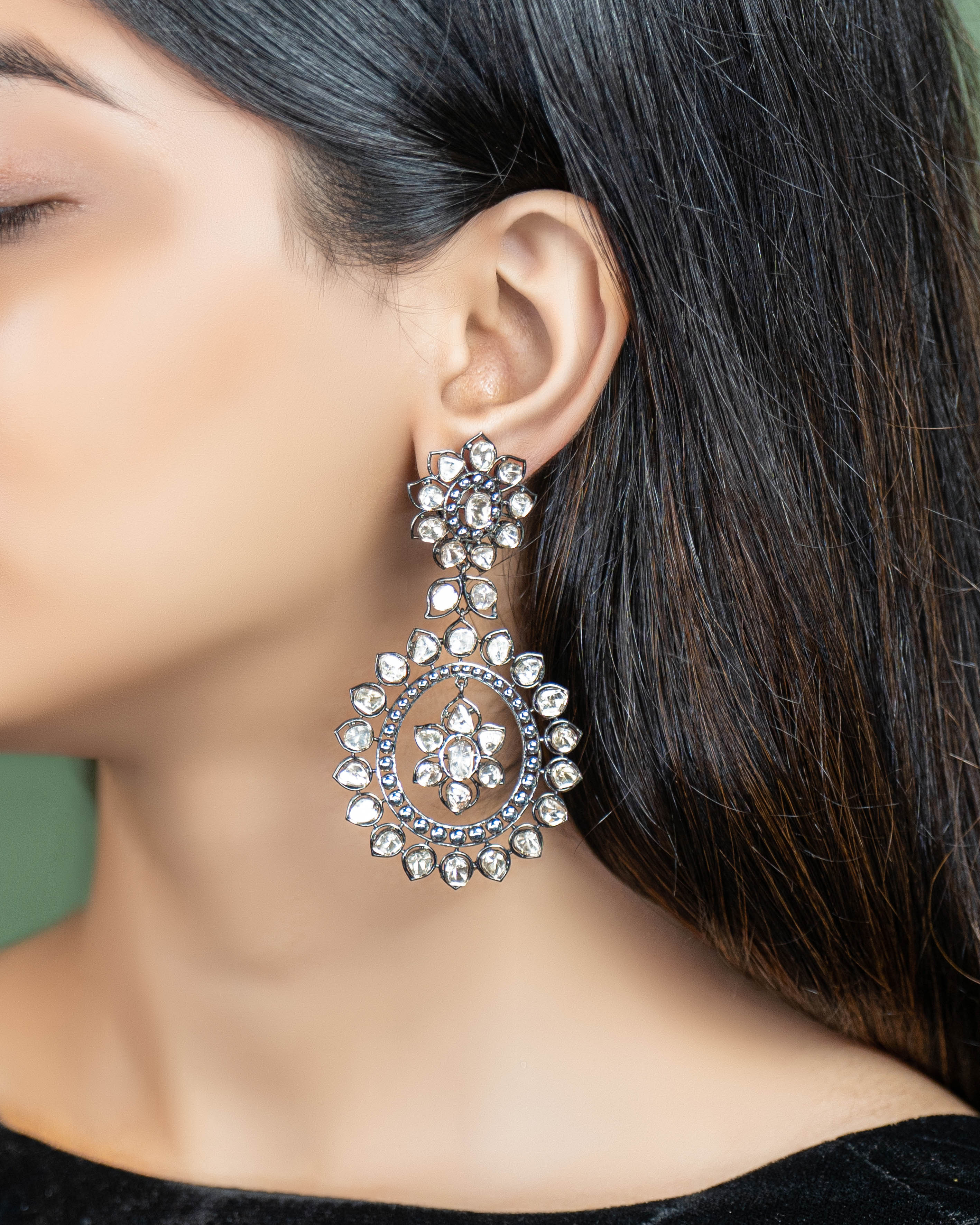 Rashmi Polki Long Earrings