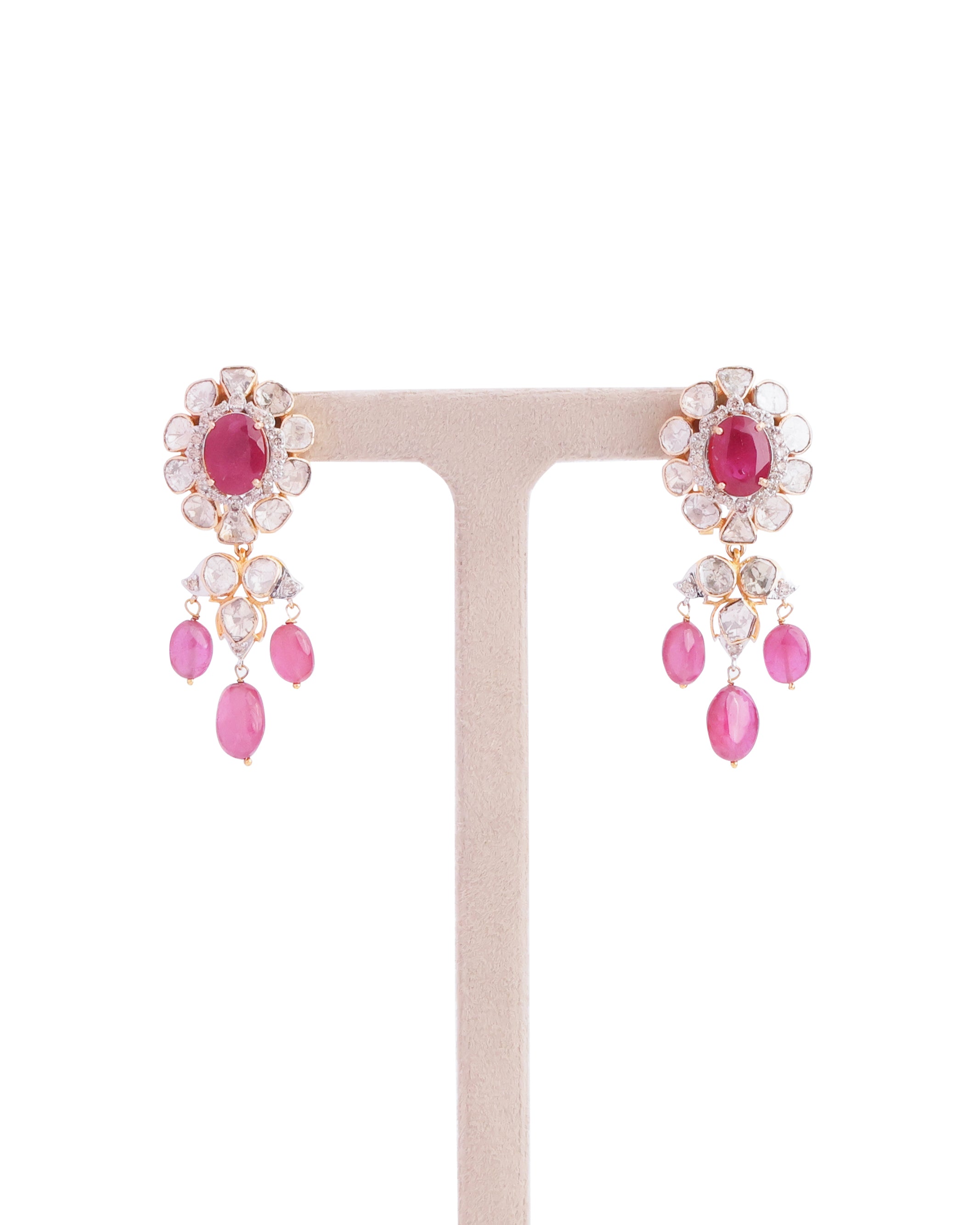 Mansavi Polki And Diamond Long Earrings