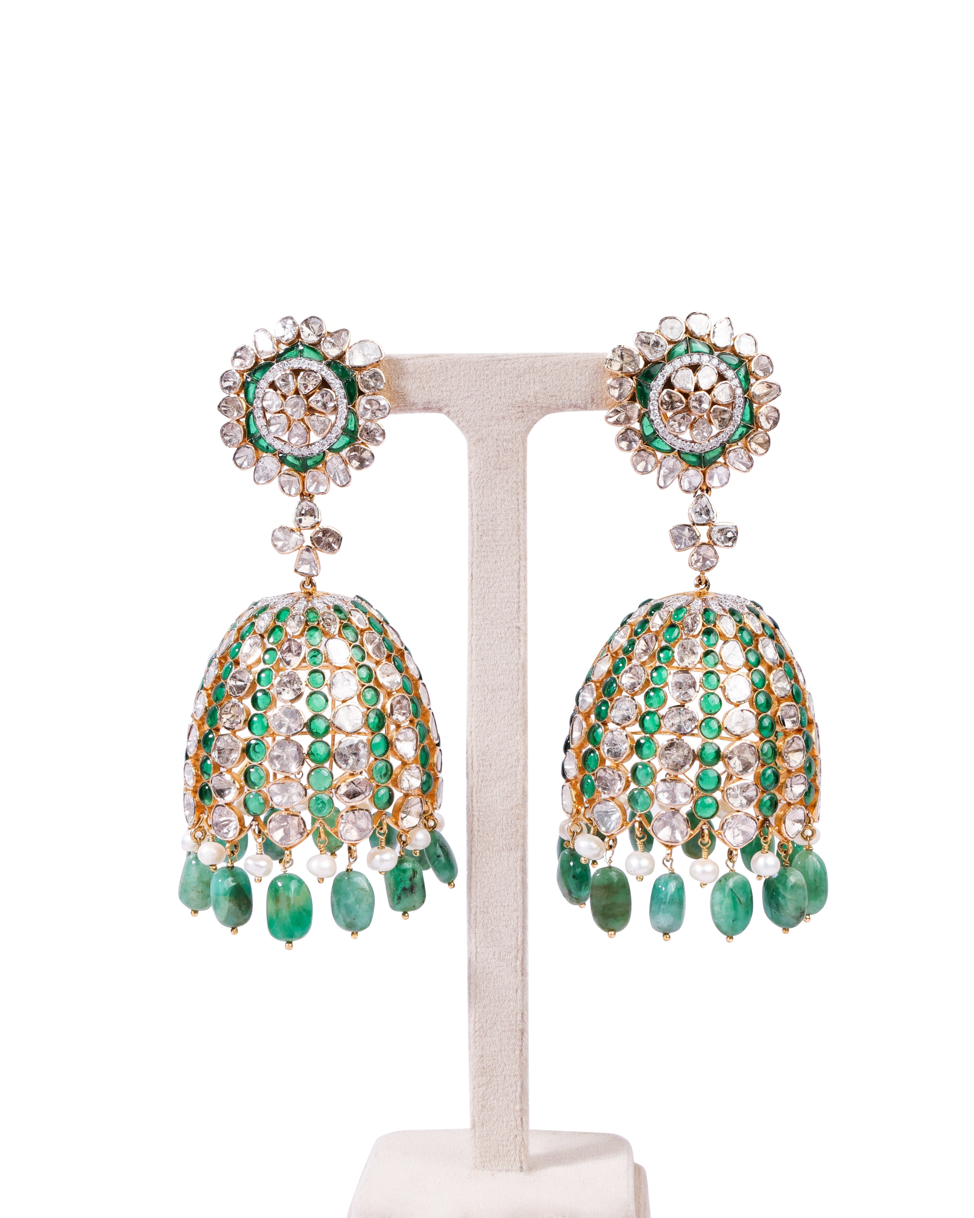 Vedhika Polki And Diamond Jhumkas